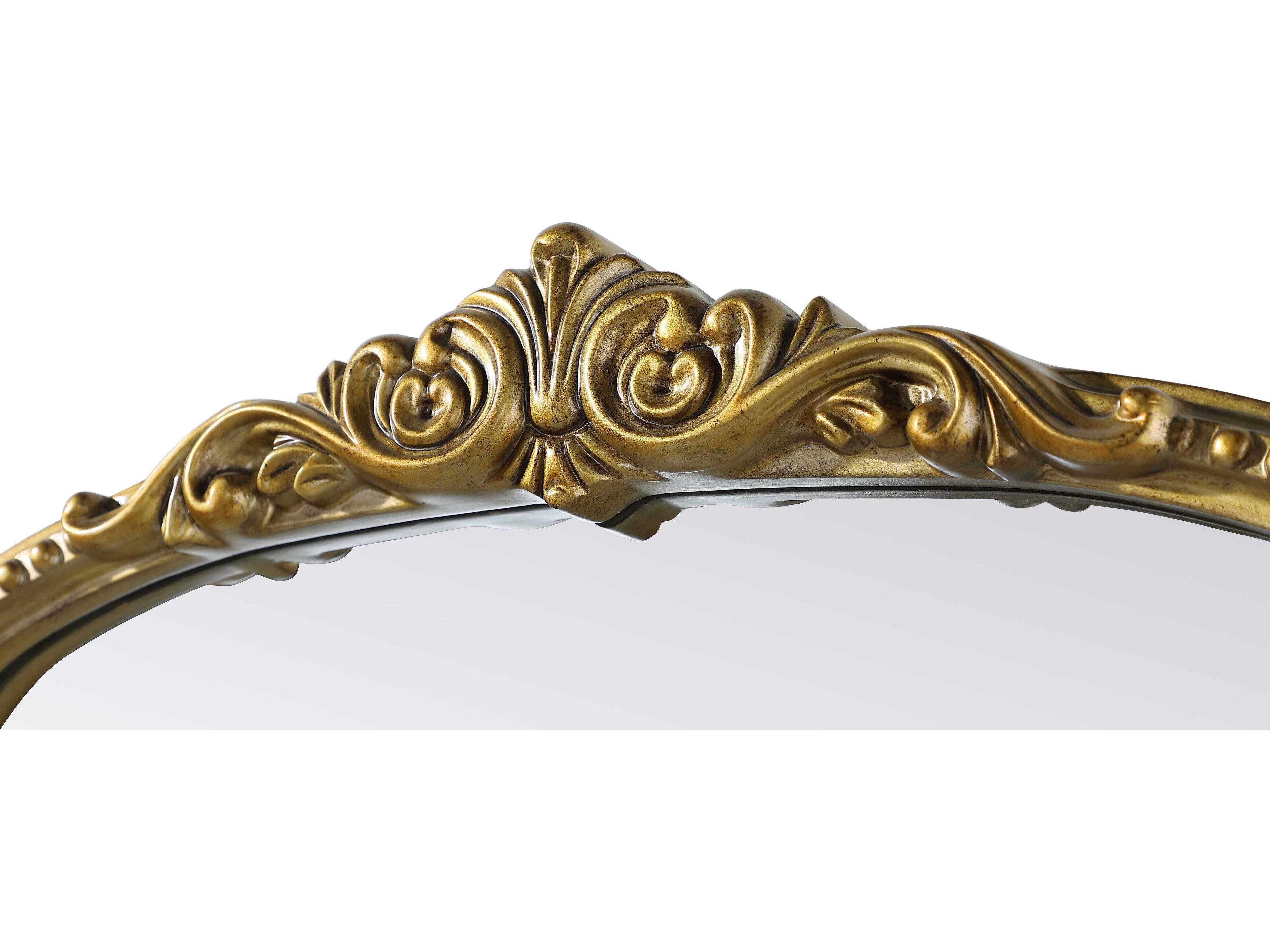 Elegant Lighting Naomi Distressed Antique Brass Wall Mirror