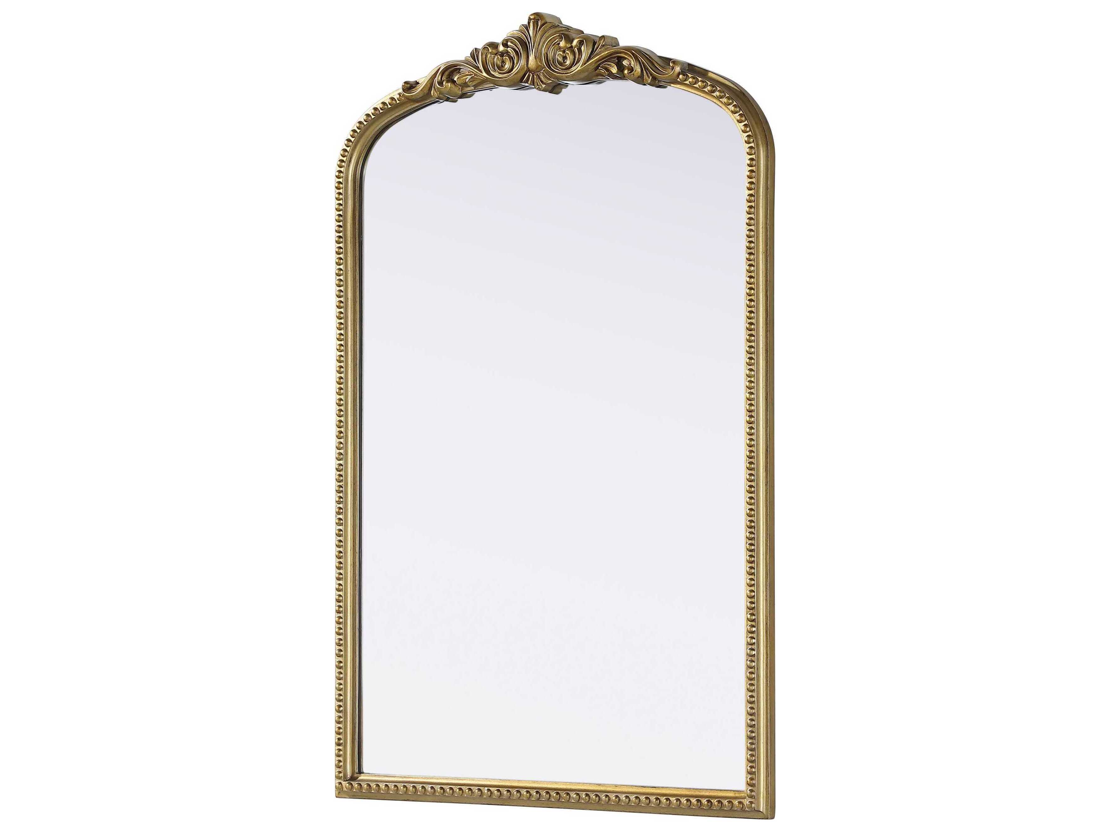 Elegant Lighting Naomi Distressed Antique Brass Wall Mirror