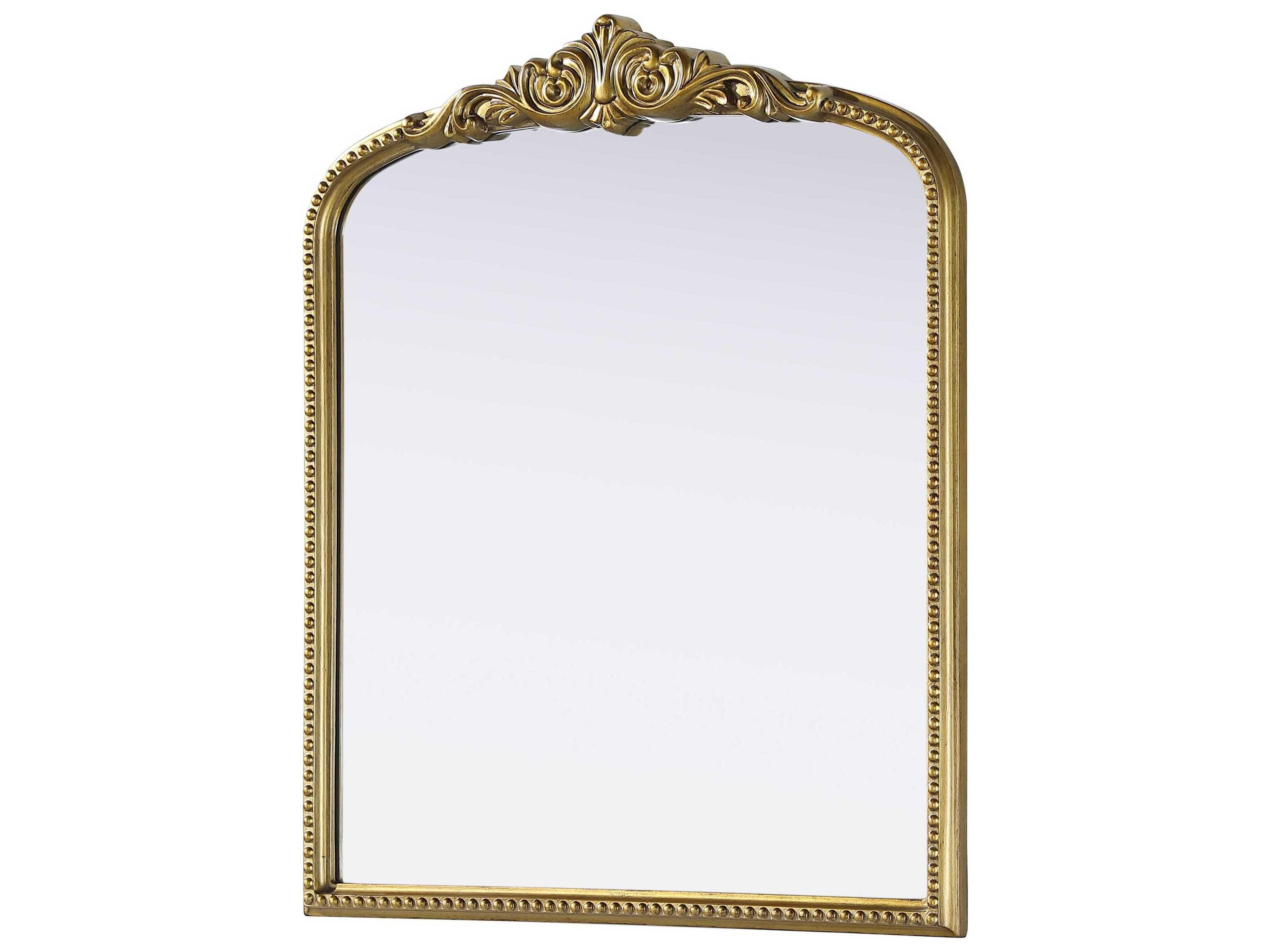 Elegant Lighting Naomi Distressed Antique Brass Wall Mirror
