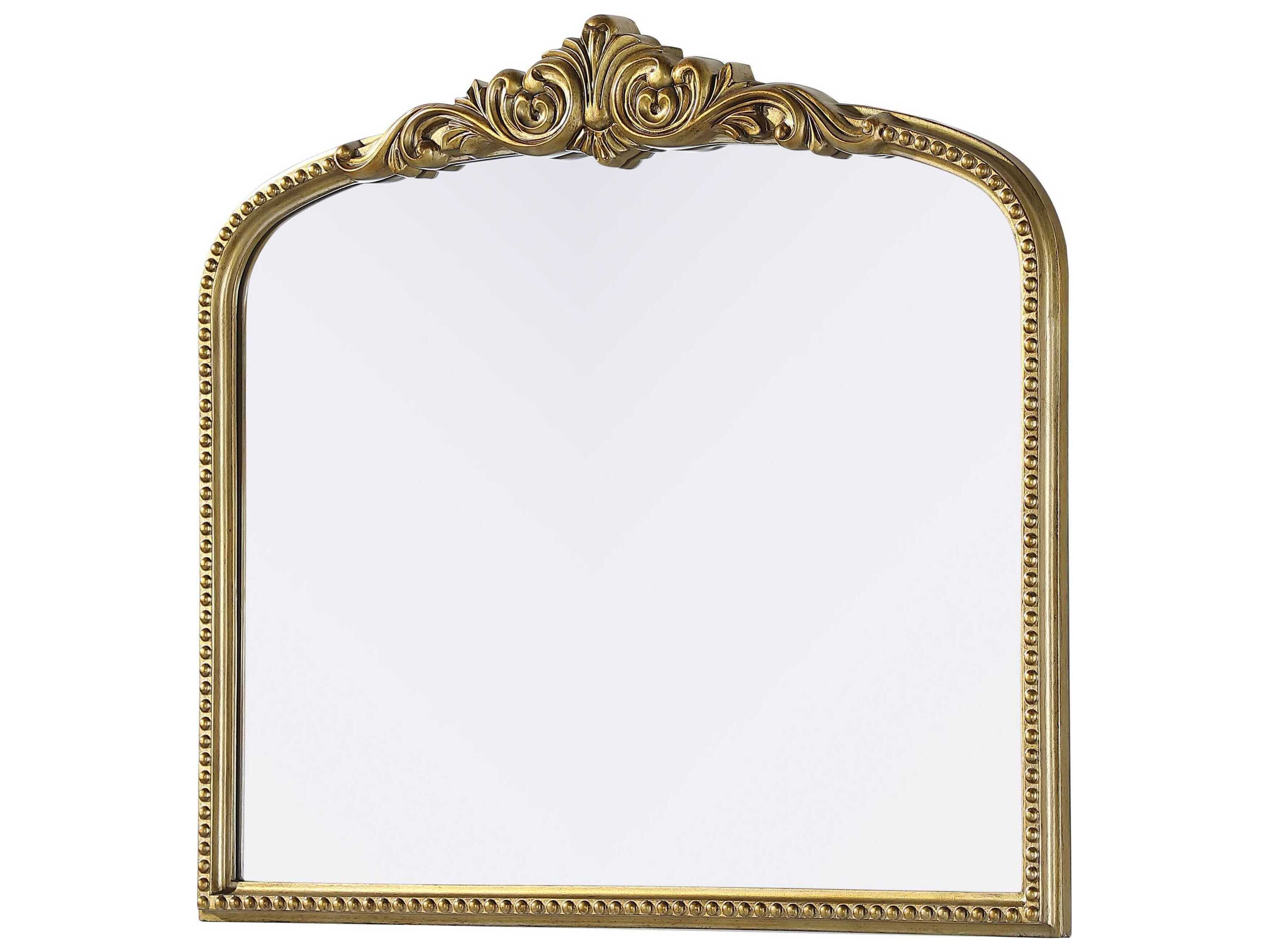 Elegant Lighting Naomi Distressed Antique Brass Floor Mirror