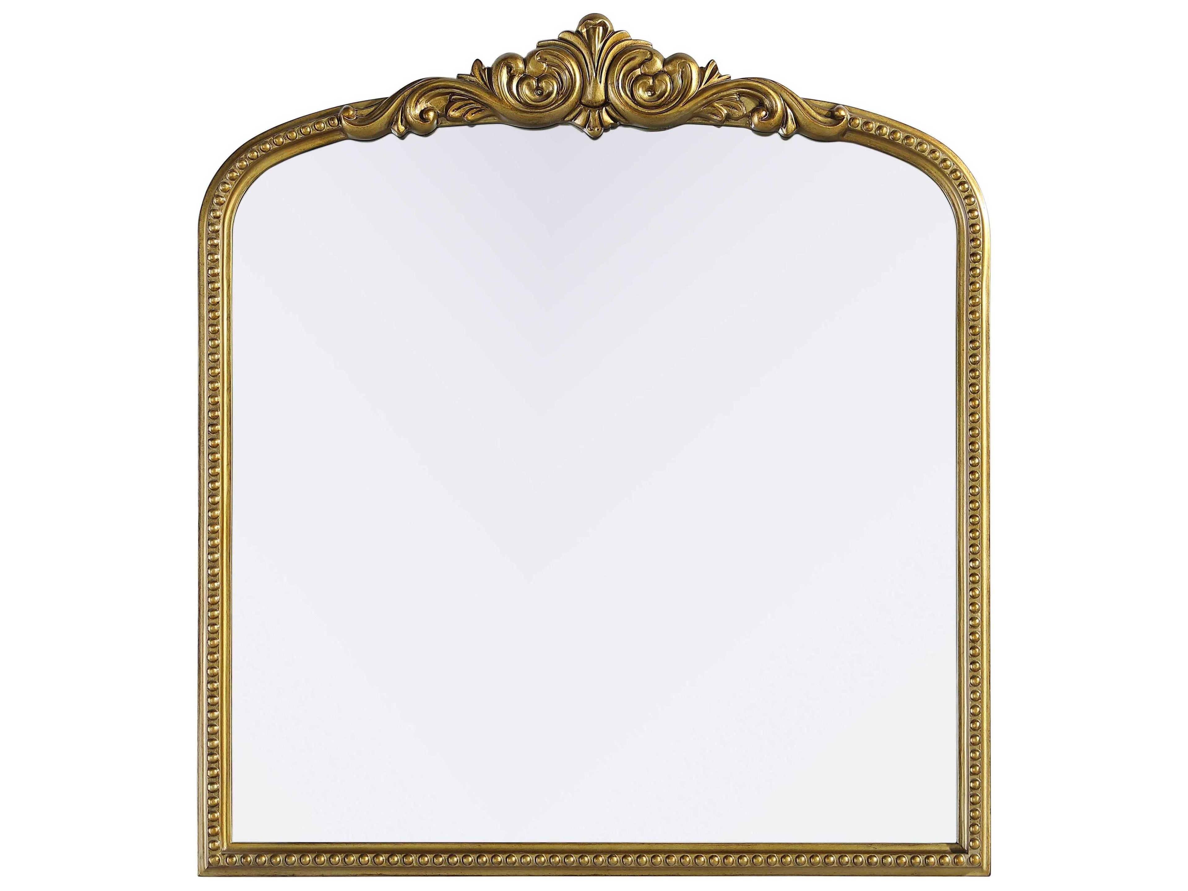 Elegant Lighting Naomi Distressed Antique Brass Wall Mirror