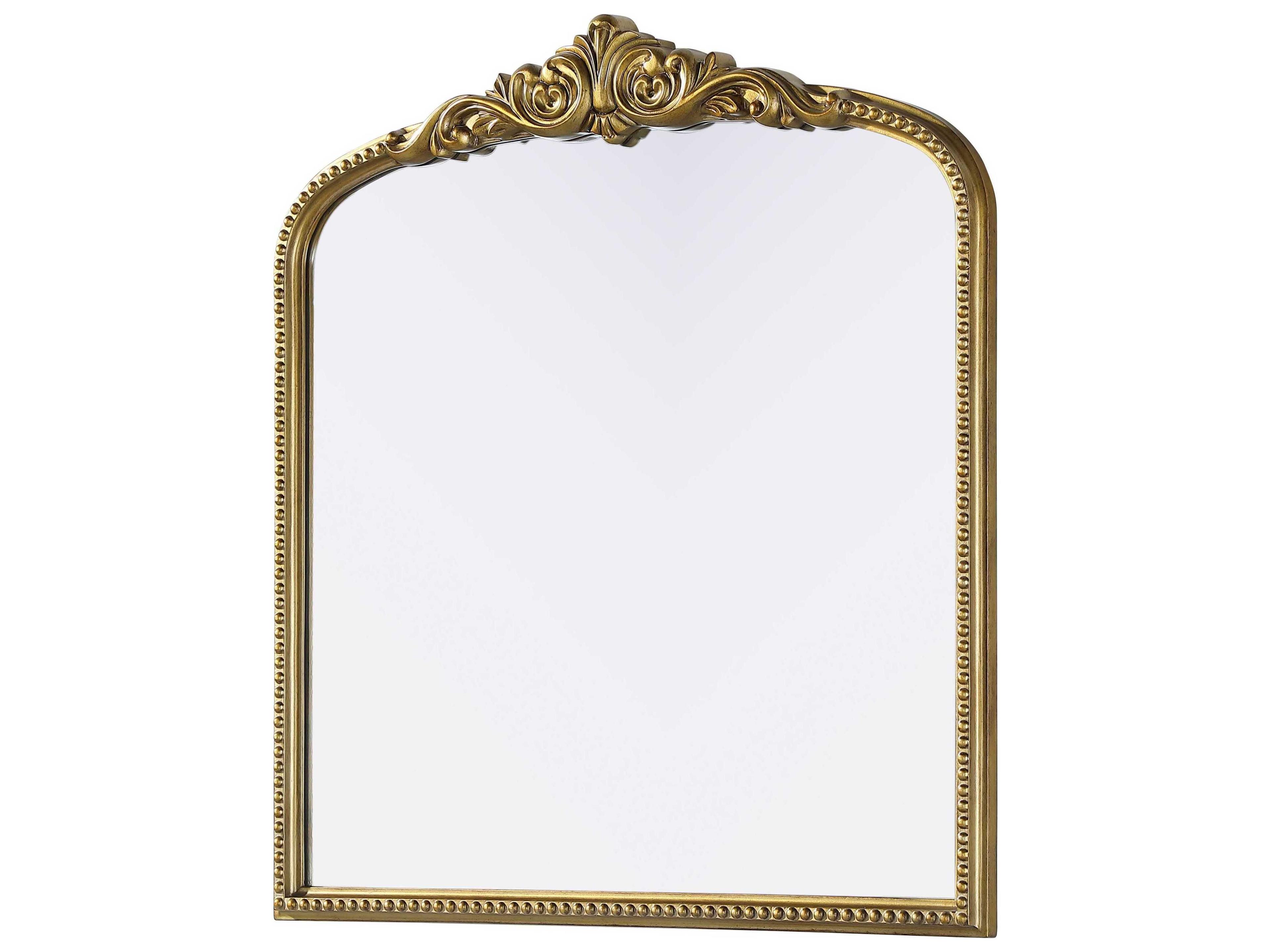 Elegant Lighting Naomi Distressed Antique Brass Wall Mirror