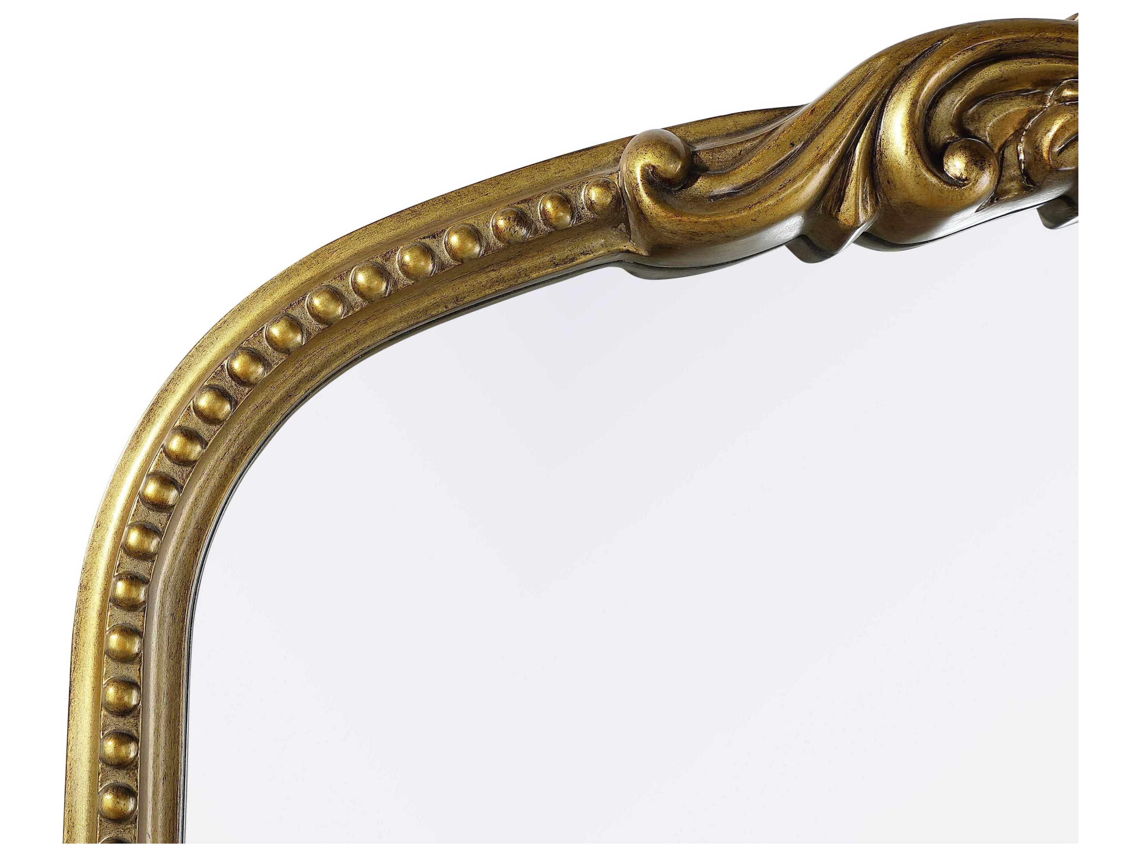 Elegant Lighting Naomi Distressed Antique Brass Wall Mirror