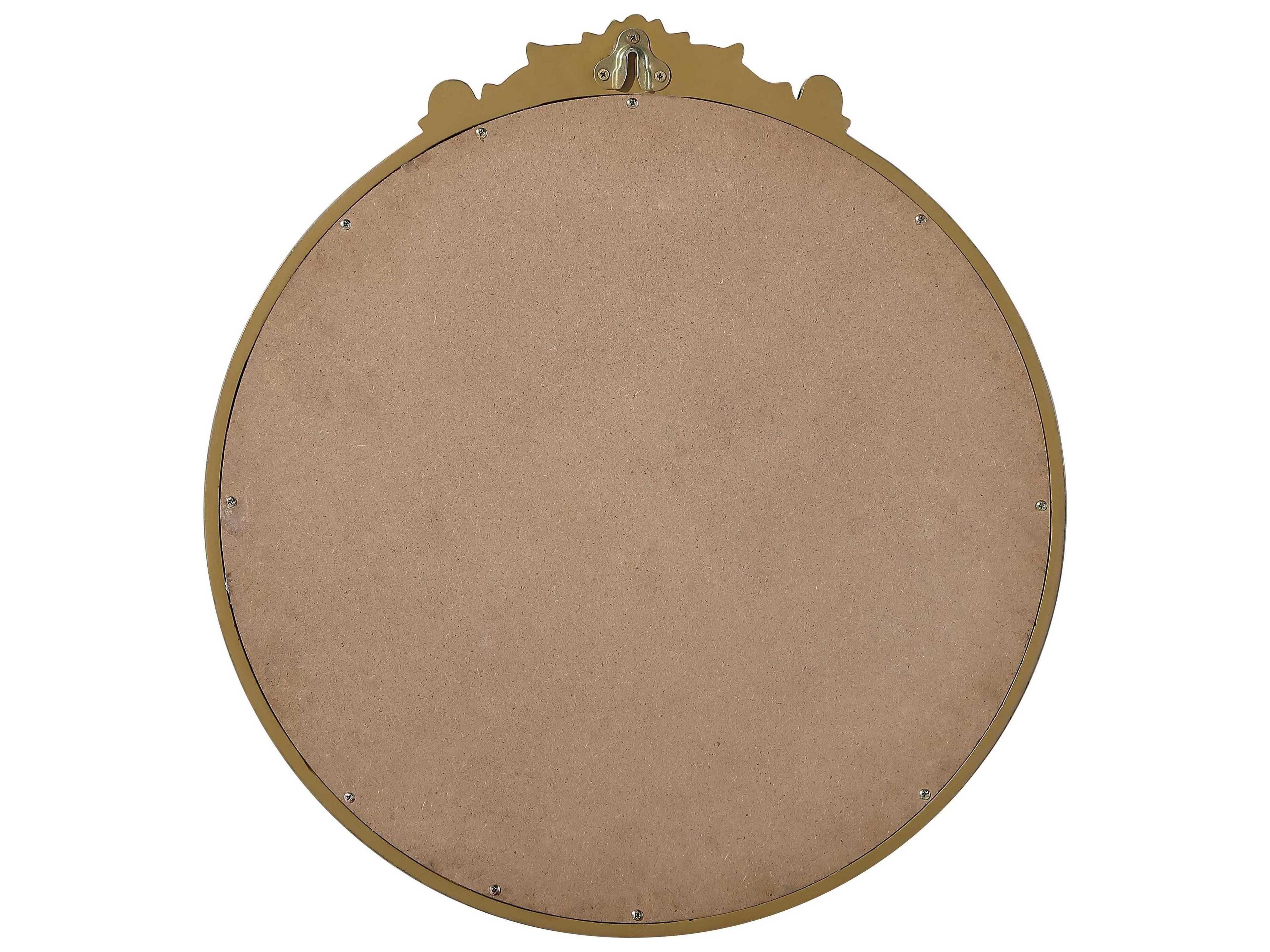 Elegant Lighting Naomi Distressed Antique Brass Round Wall Mirror