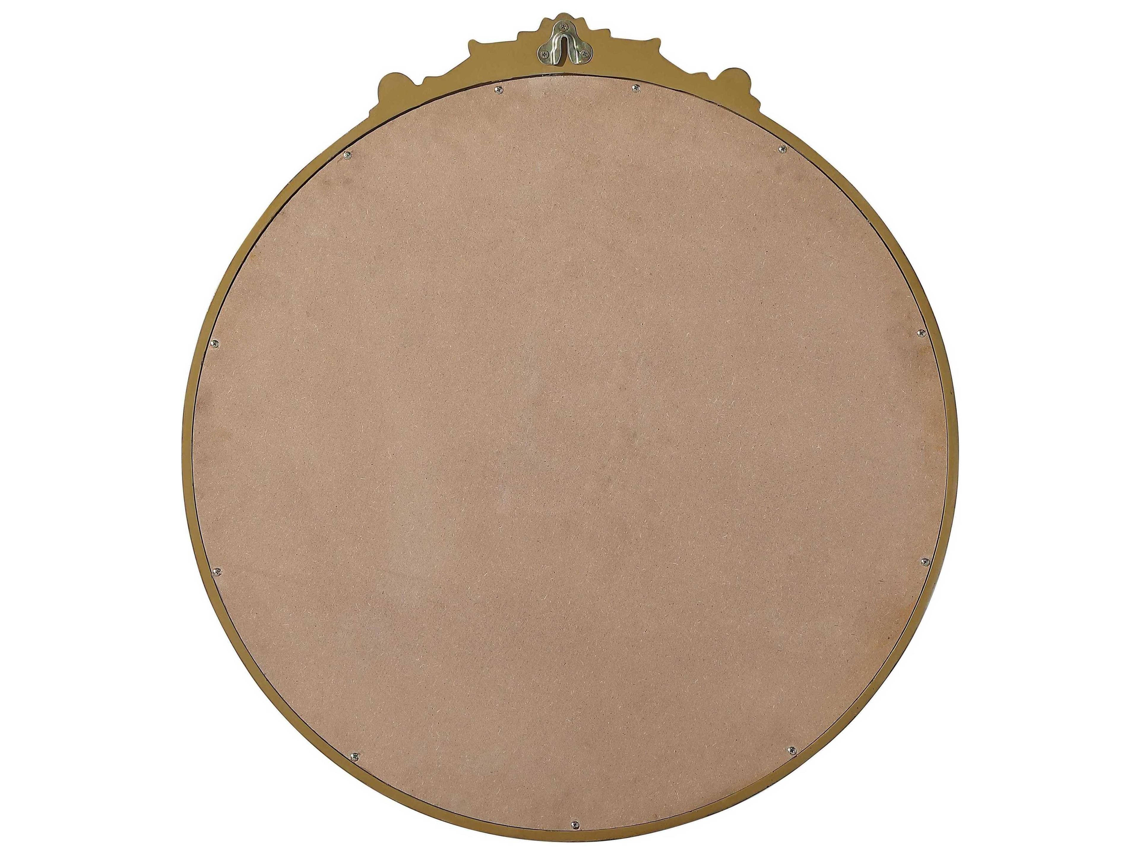 Elegant Lighting Naomi Distressed Antique Brass Round Wall Mirror