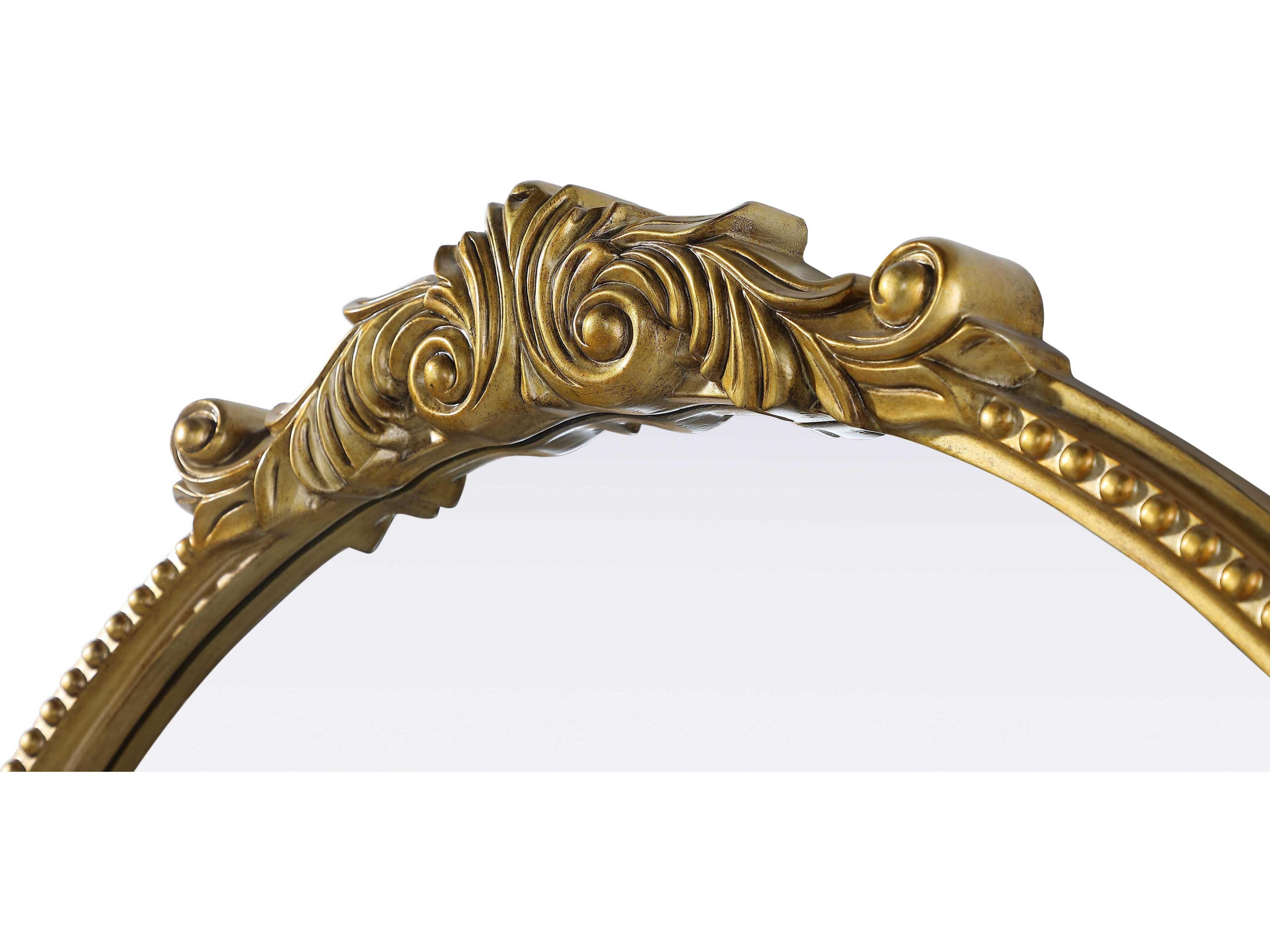 Elegant Lighting Naomi Distressed Antique Brass Round Wall Mirror