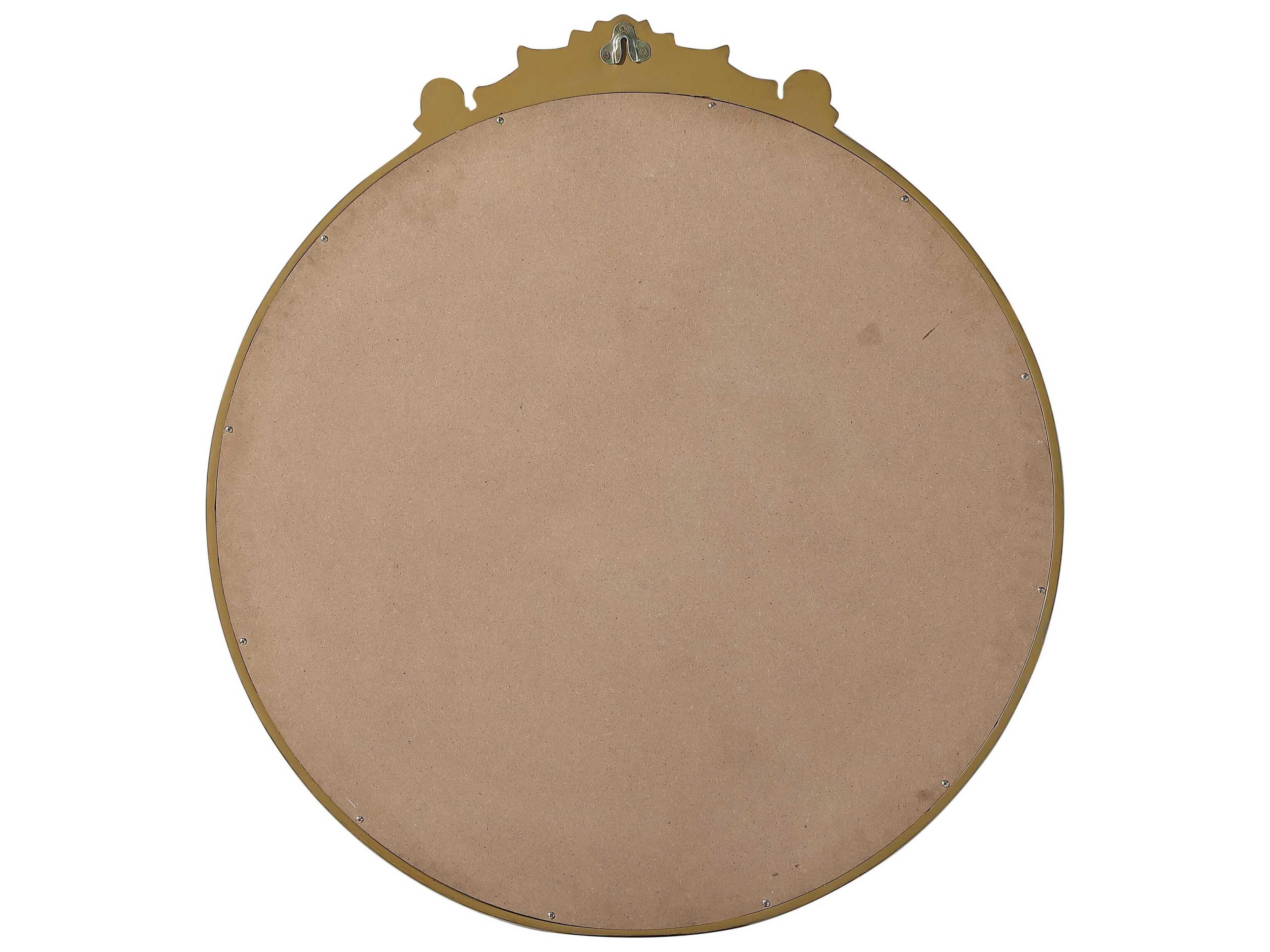 Elegant Lighting Naomi Distressed Antique Brass Round Wall Mirror