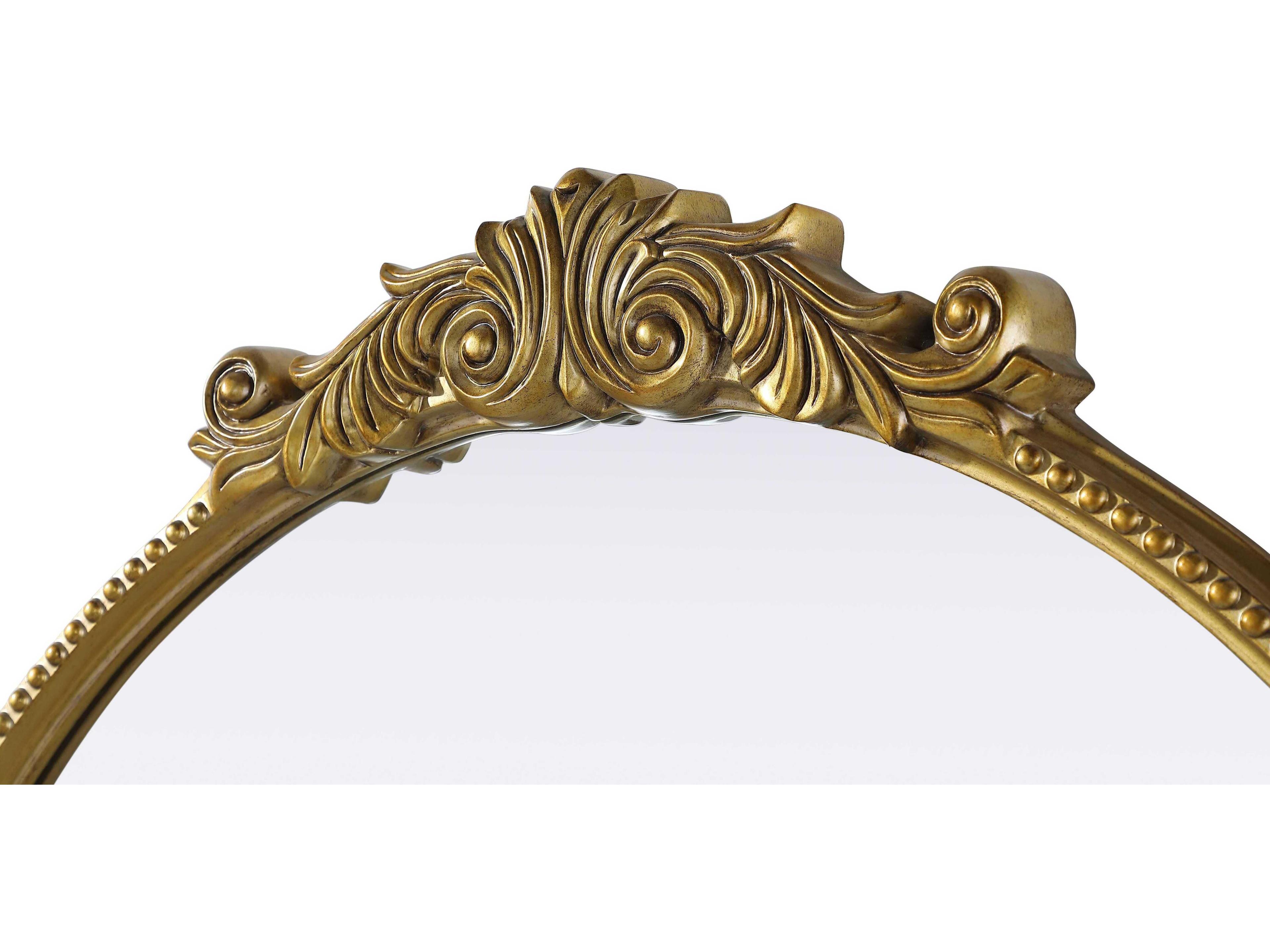 Elegant Lighting Naomi Distressed Antique Brass Round Wall Mirror