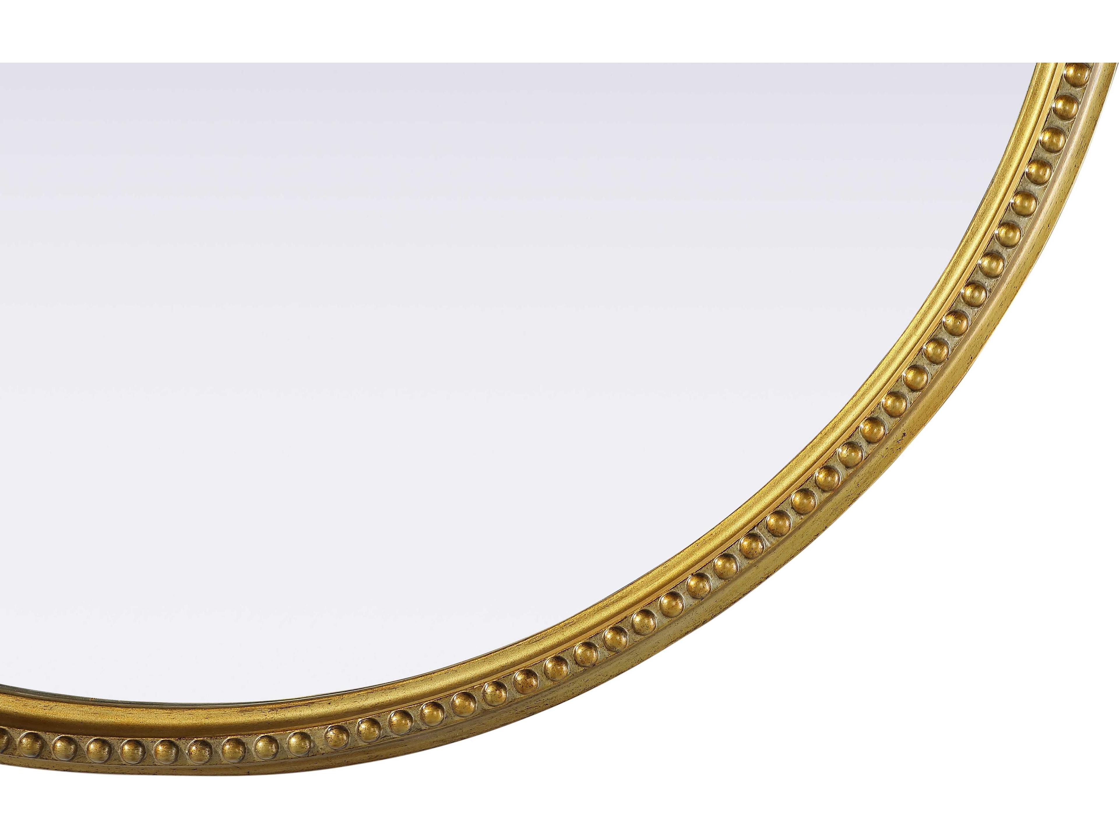 Elegant Lighting Naomi Distressed Antique Brass Round Wall Mirror