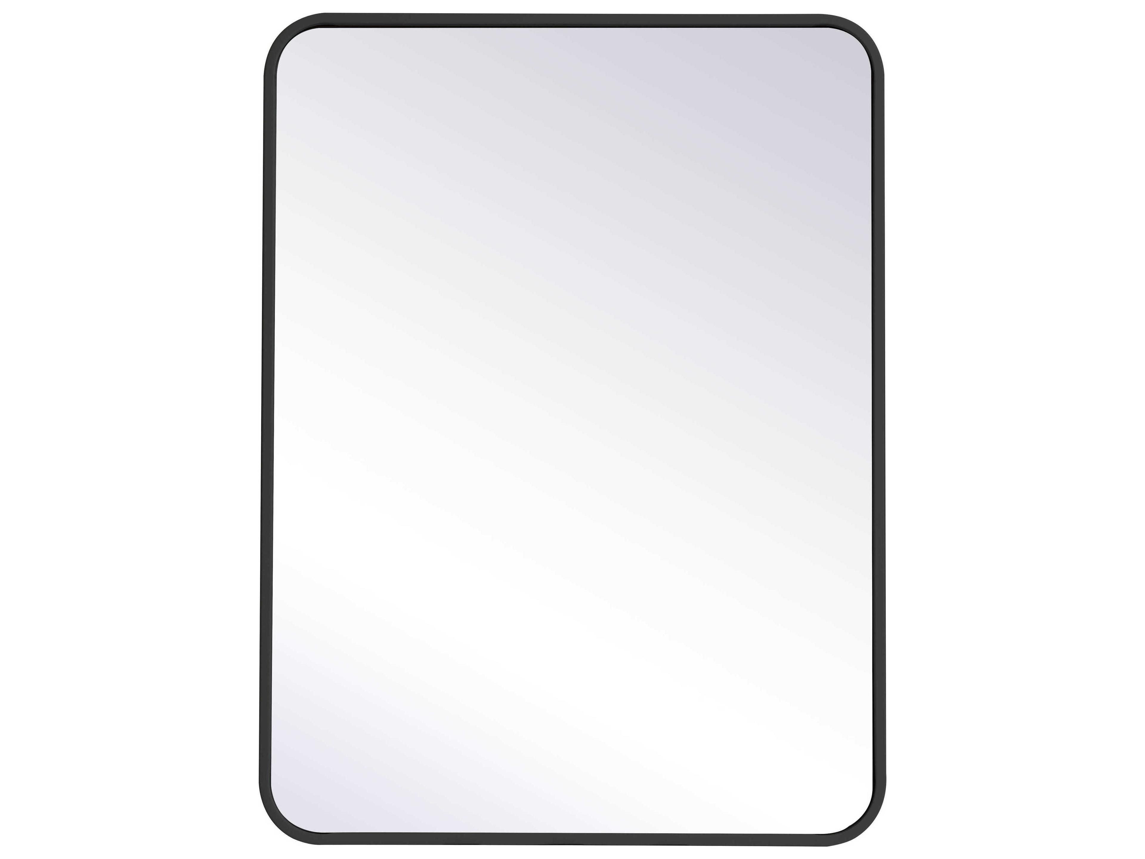 Elegant Lighting Evermore Black Rectangular Wall Mirror