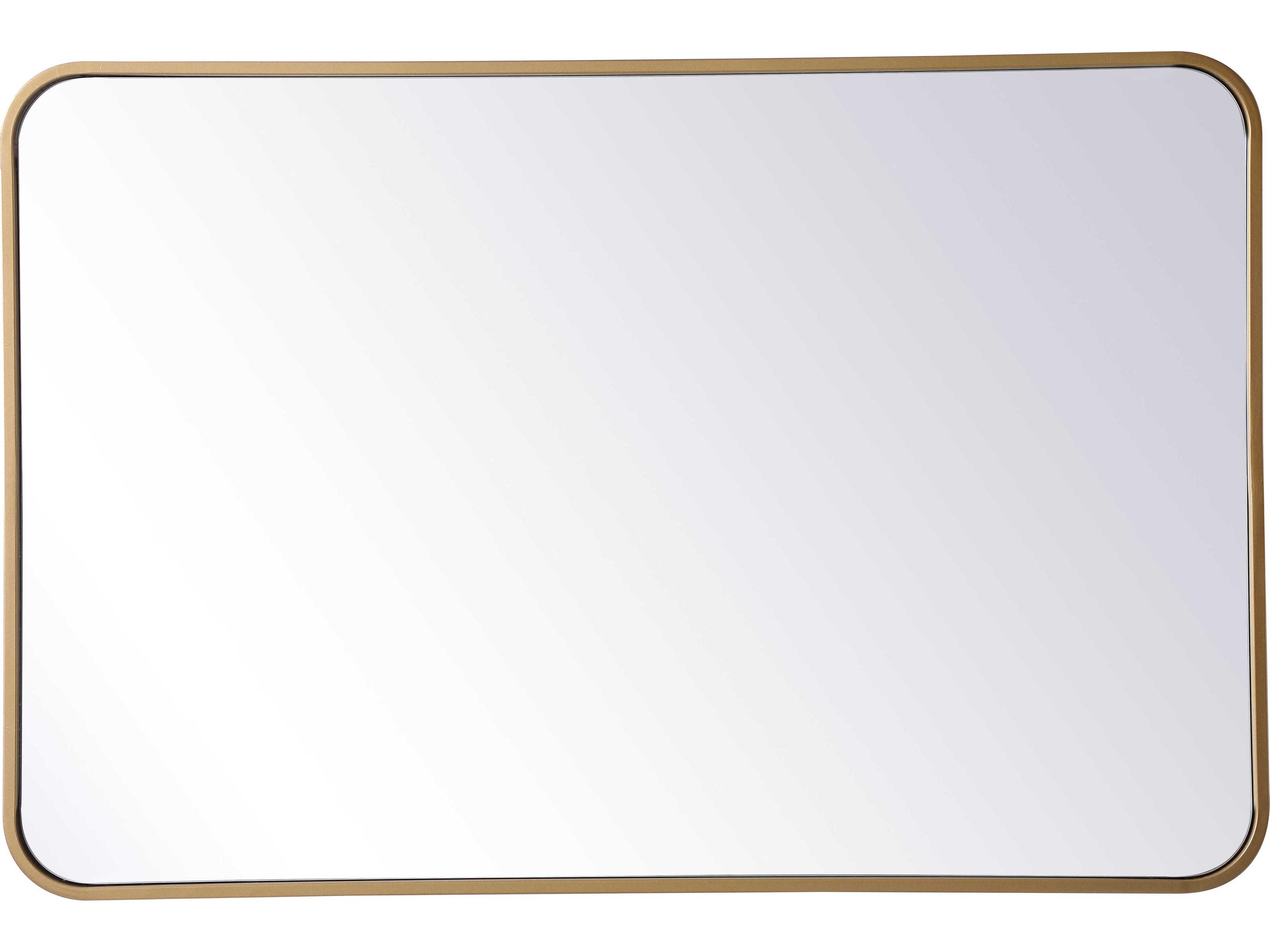 Elegant Lighting Evermore Brass Rectangular Wall Mirror