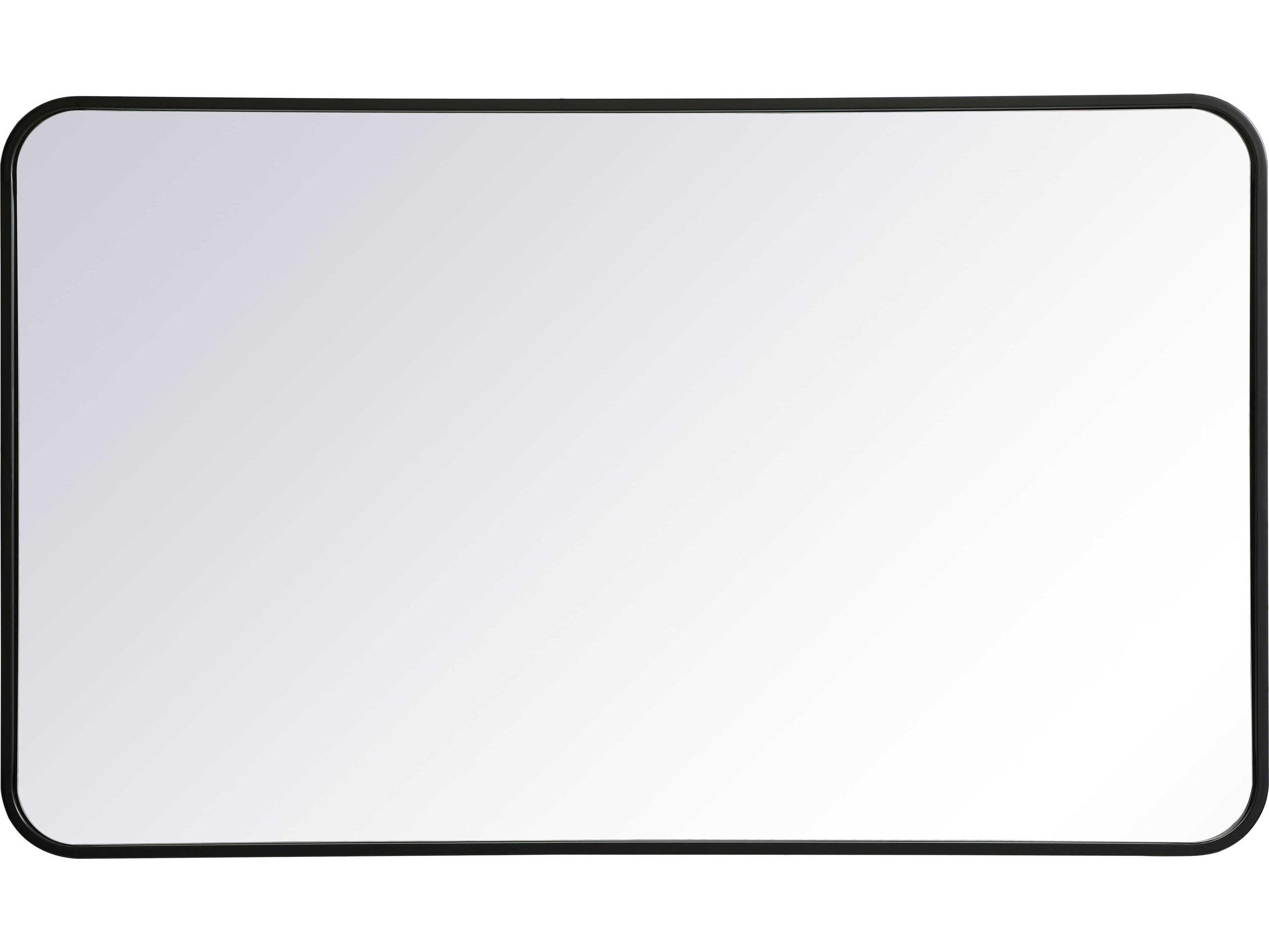 Elegant Lighting Evermore Black Rectangular Wall Mirror
