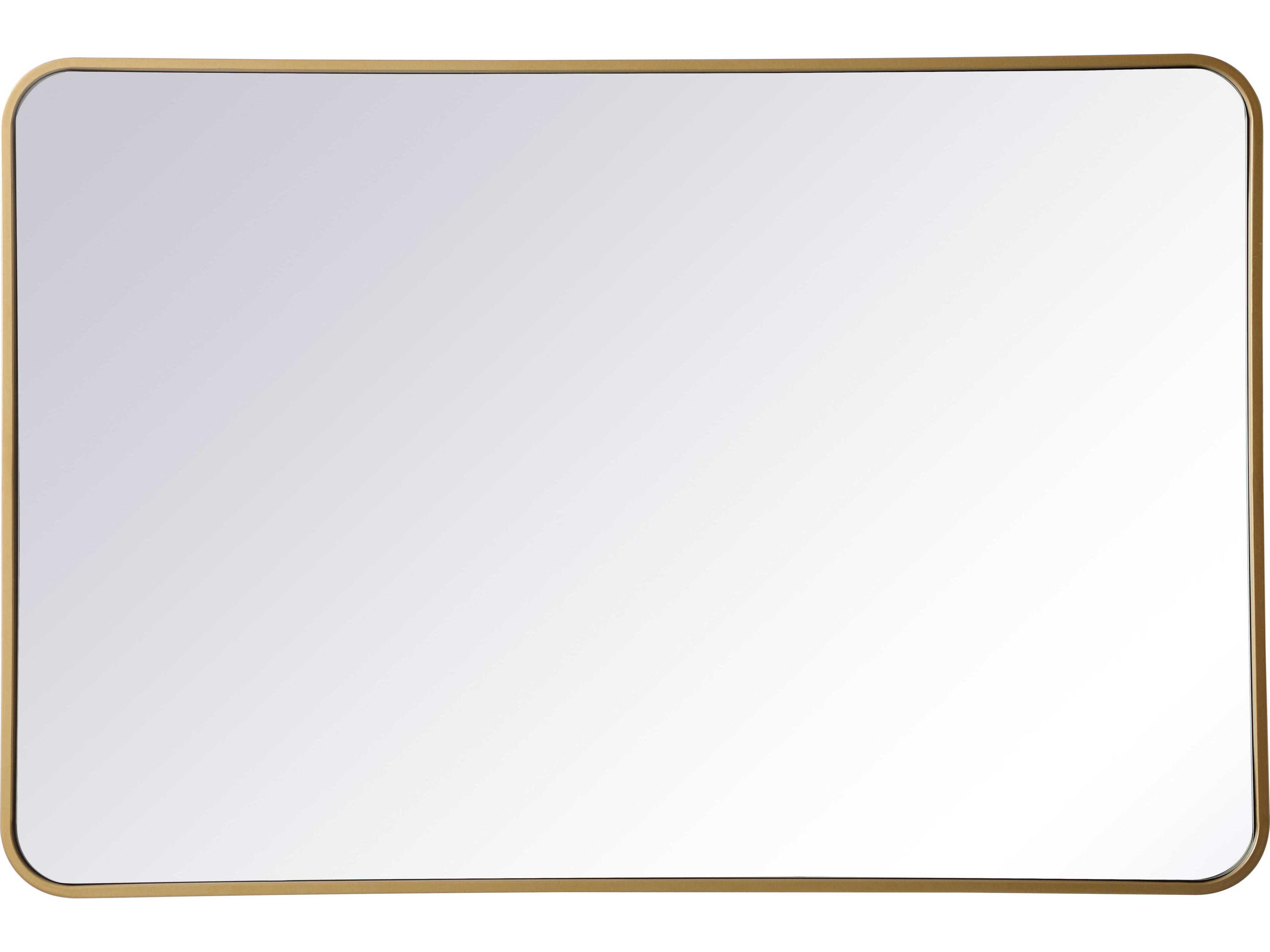 Elegant Lighting Evermore Brass Rectangular Wall Mirror