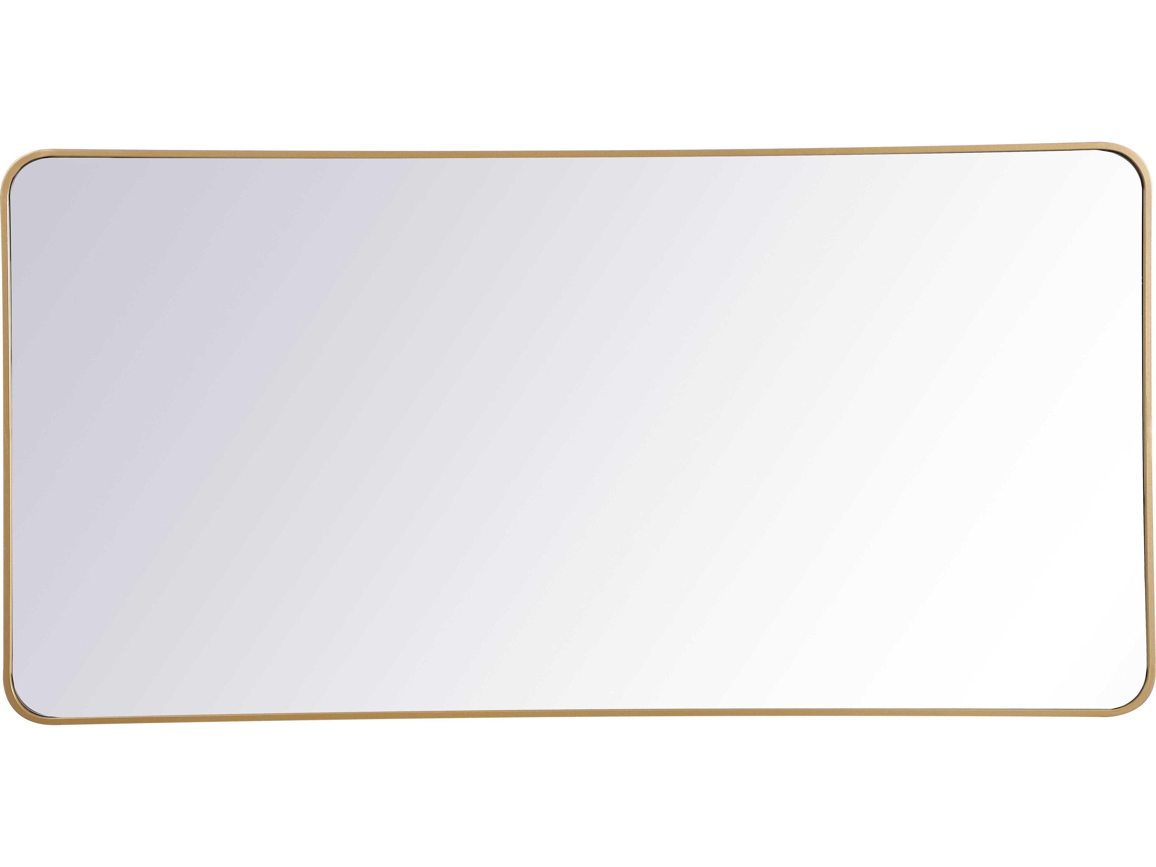 Elegant Lighting Evermore Brass Rectangular Wall Mirror