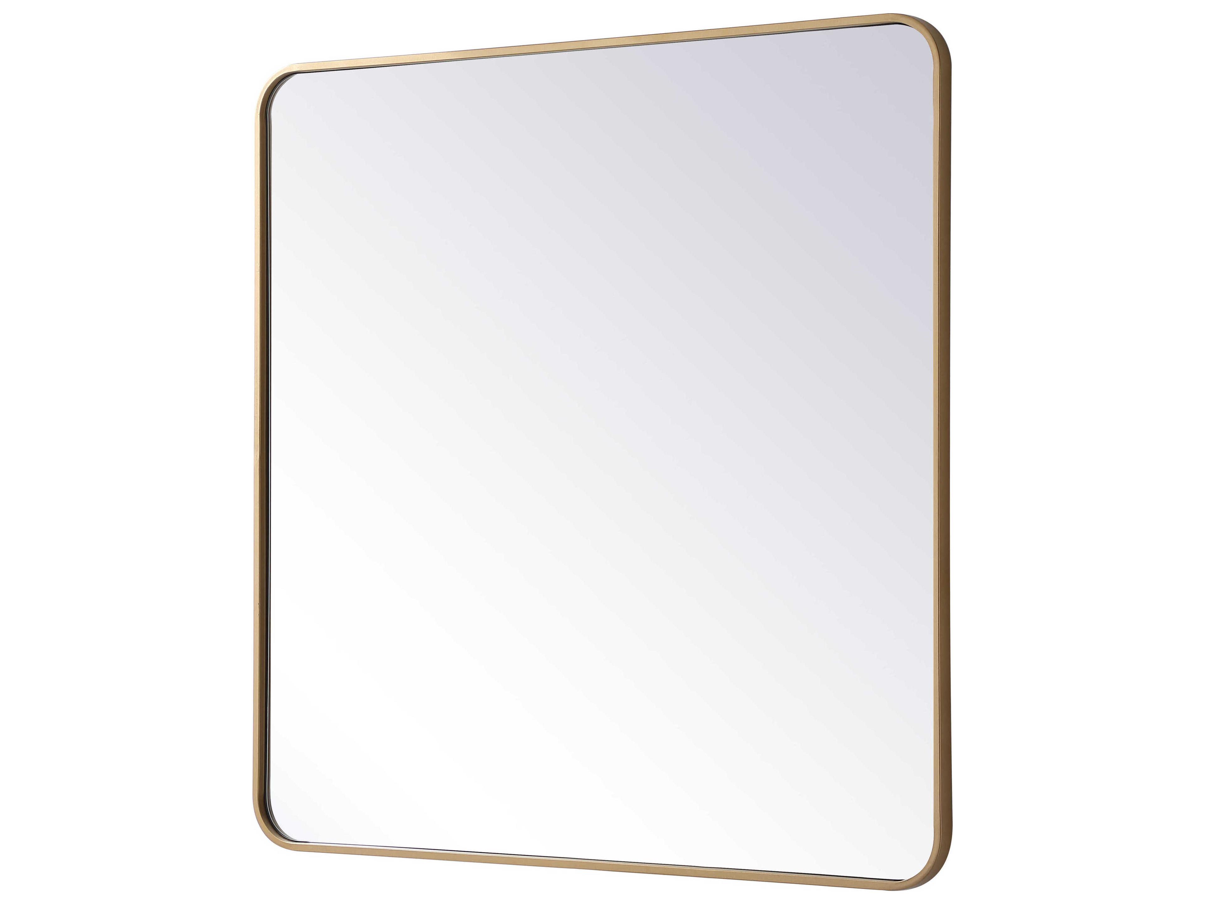 Elegant Lighting Evermore Brass Rectangular Wall Mirror