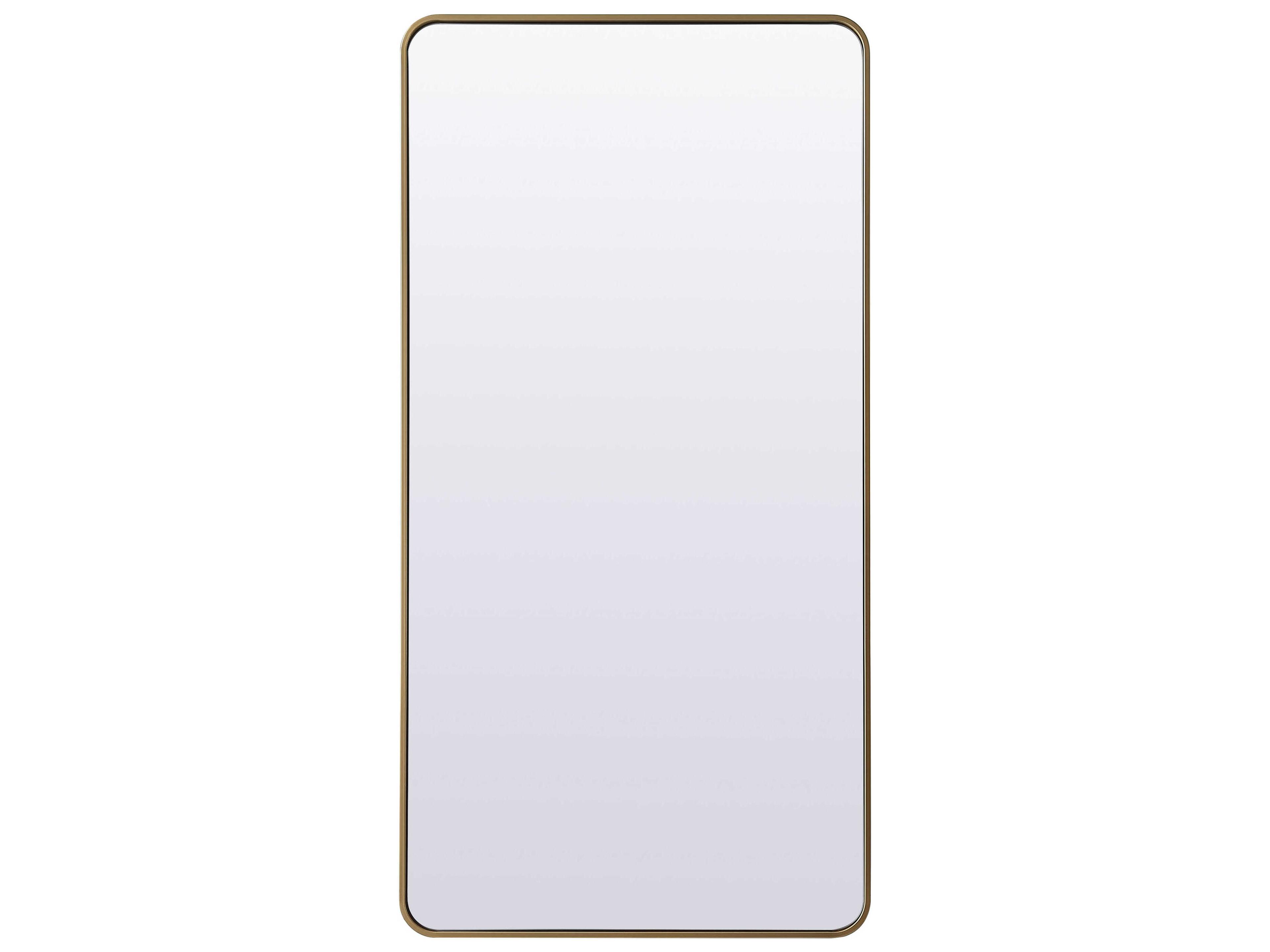 Elegant Lighting Evermore Brass Rectangular Floor Mirror