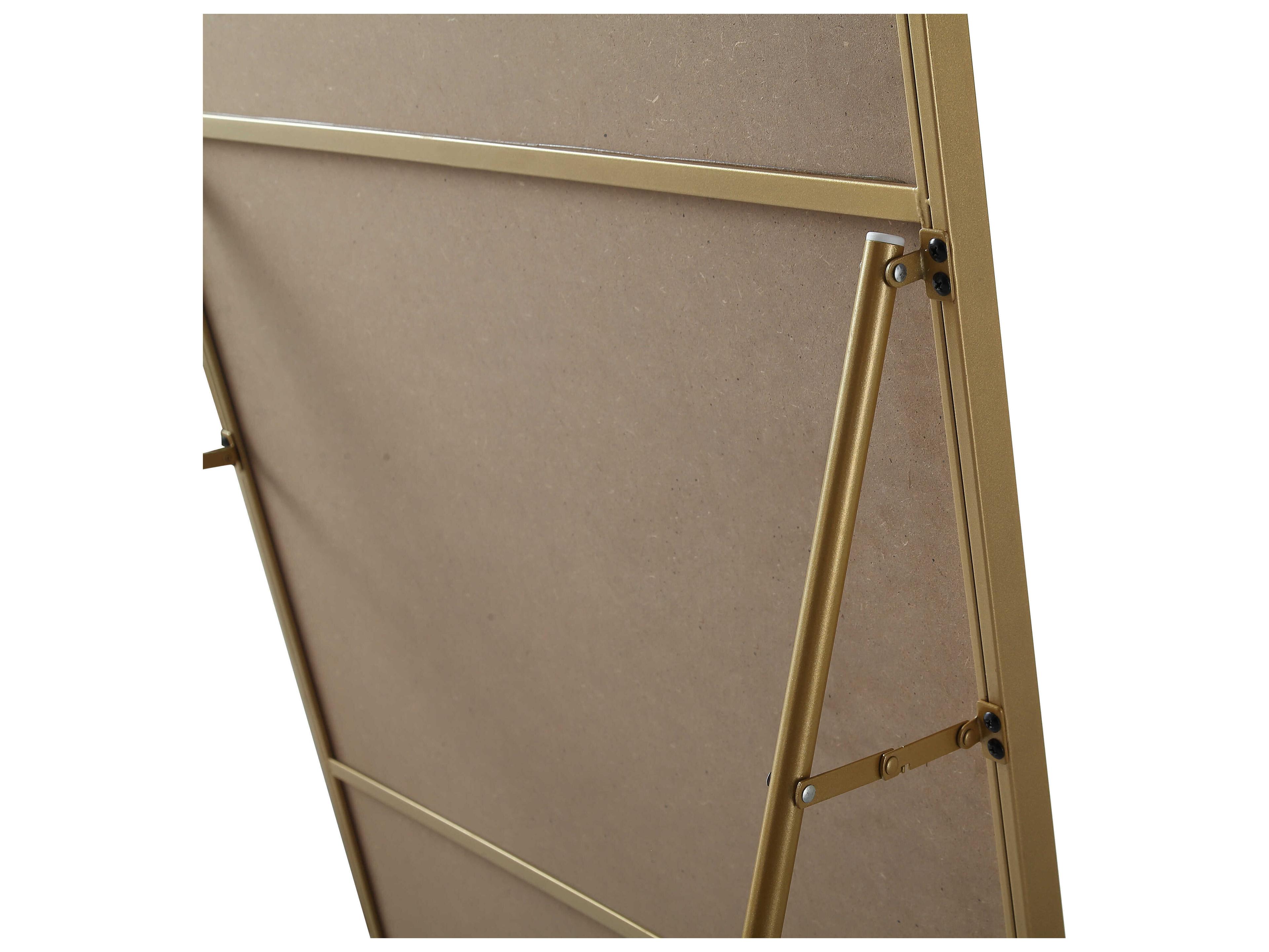 Elegant Lighting Evermore Brass Rectangular Floor Mirror