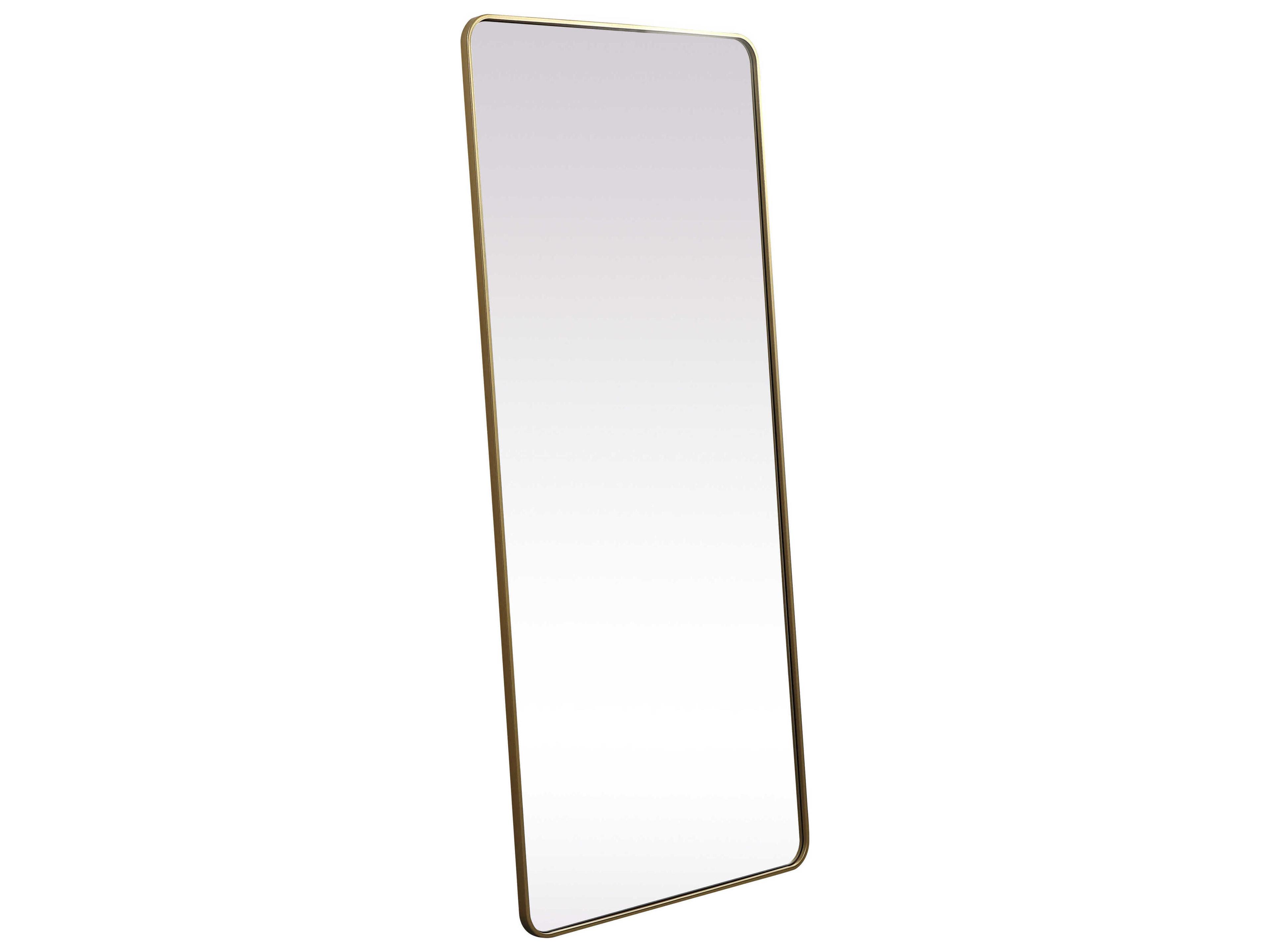 Elegant Lighting Evermore Brass Rectangular Floor Mirror