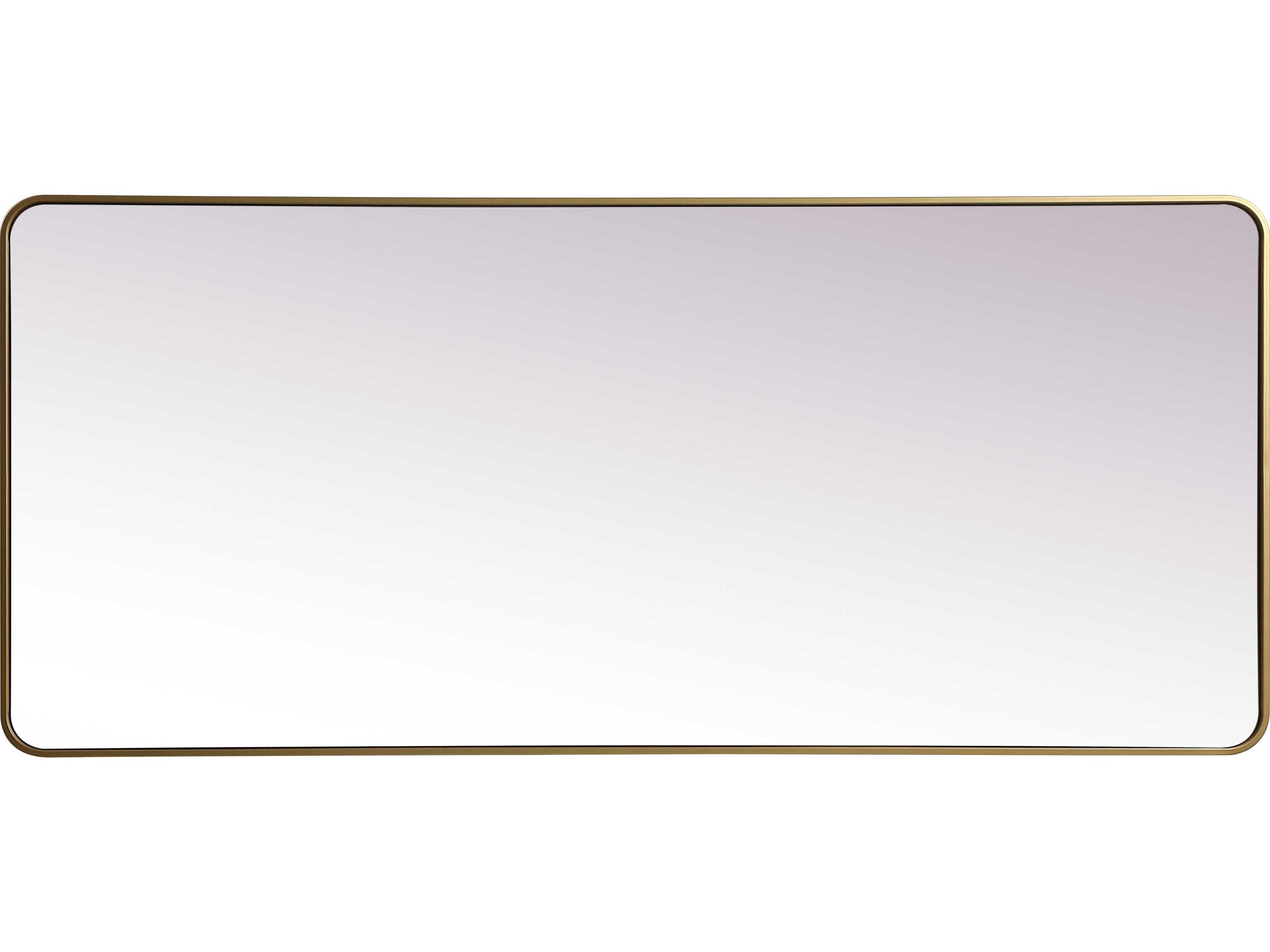 Elegant Lighting Evermore Brass Rectangular Floor Mirror