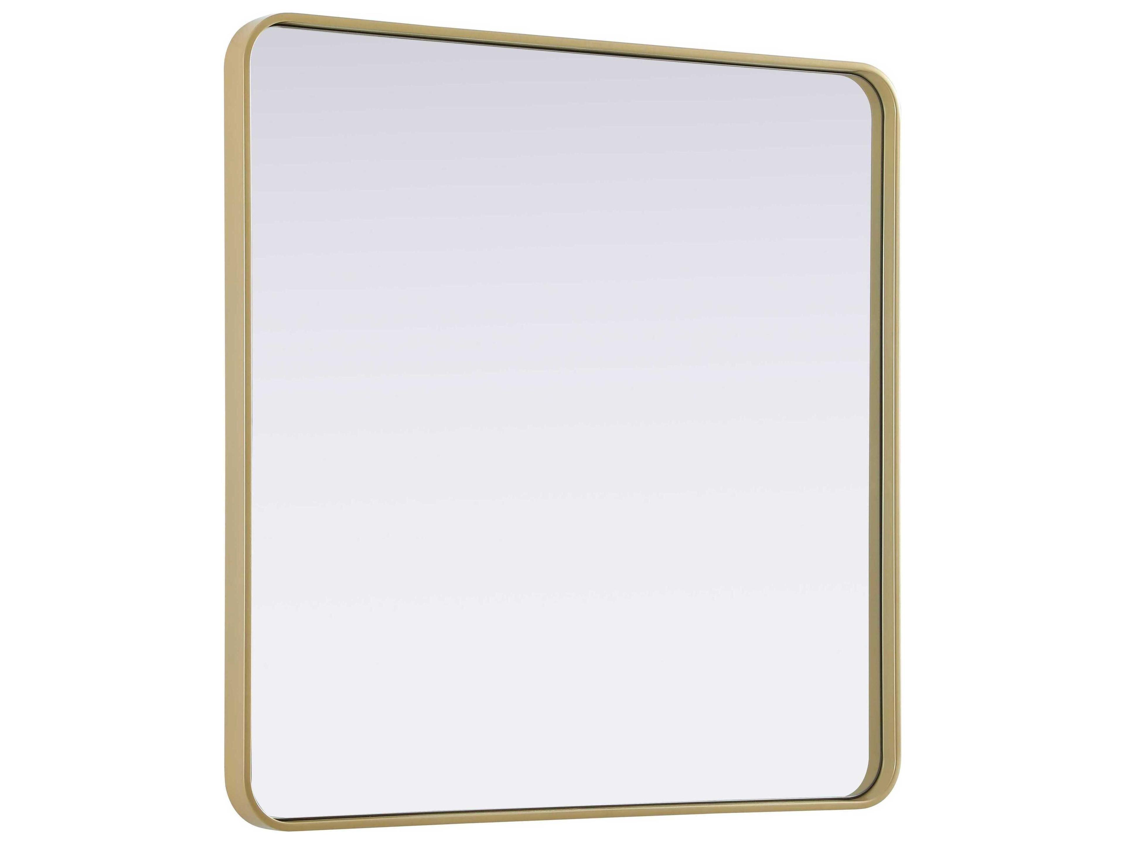 Elegant Lighting Remy Brass Square Wall Mirror