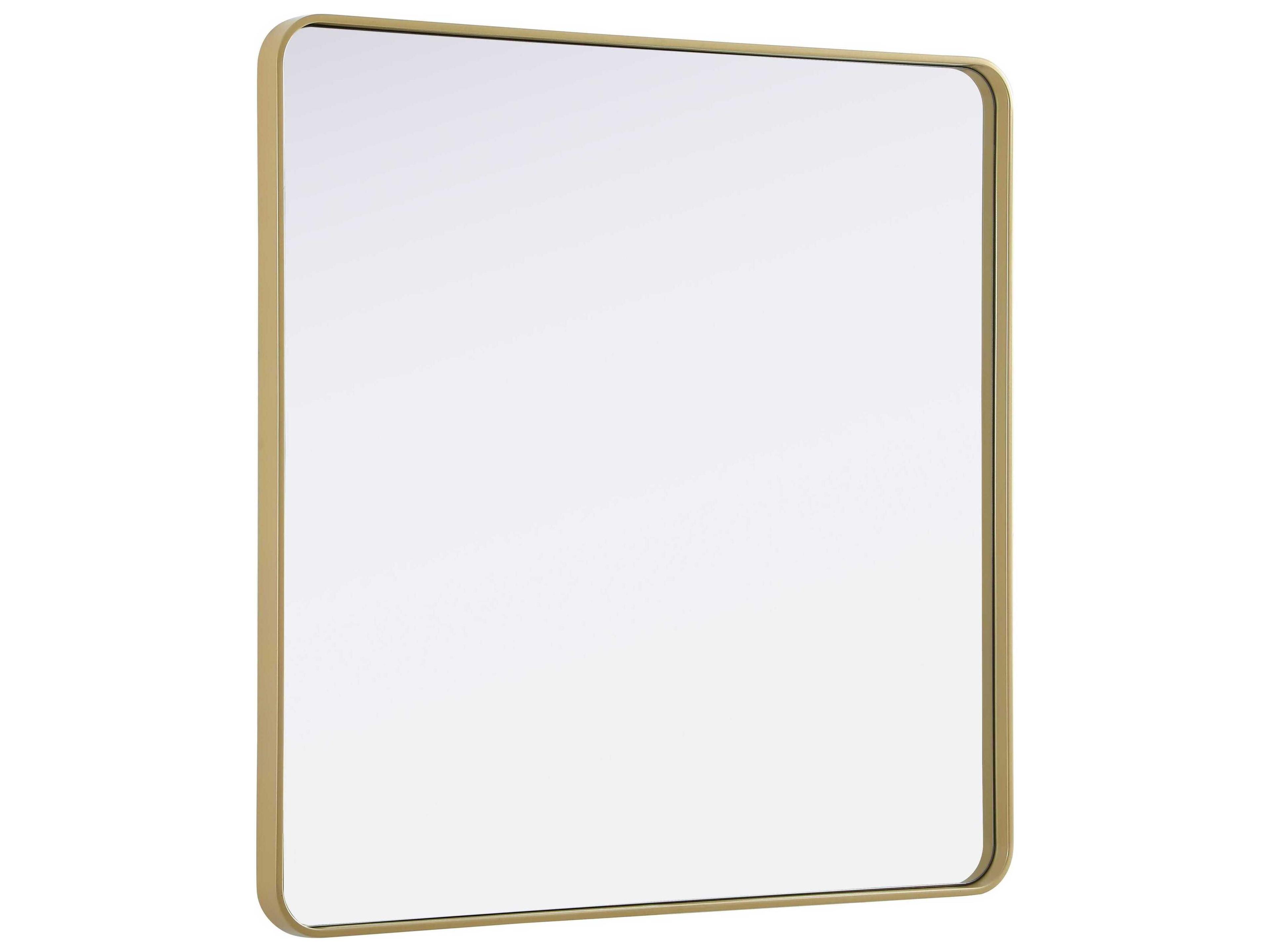Elegant Lighting Remy Brass Square Wall Mirror