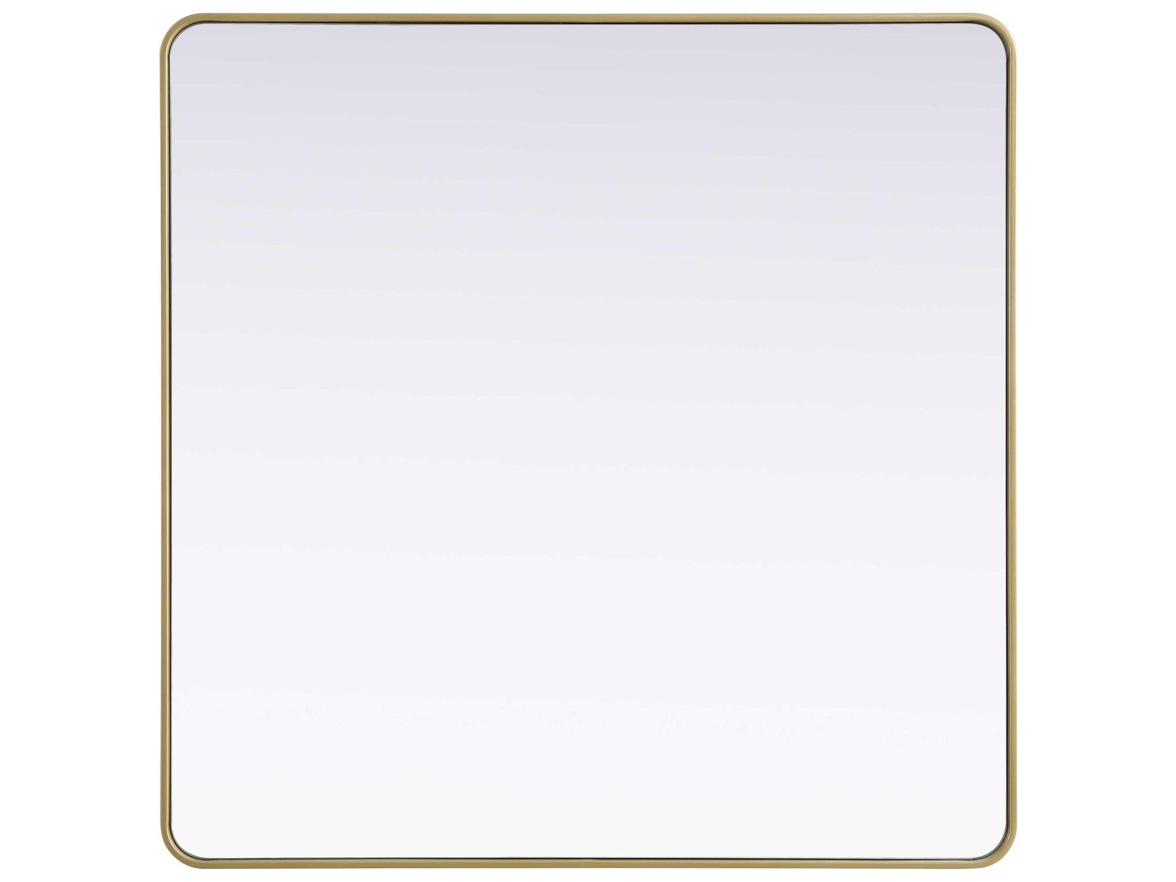 Elegant Lighting Remy Brass Square Wall Mirror