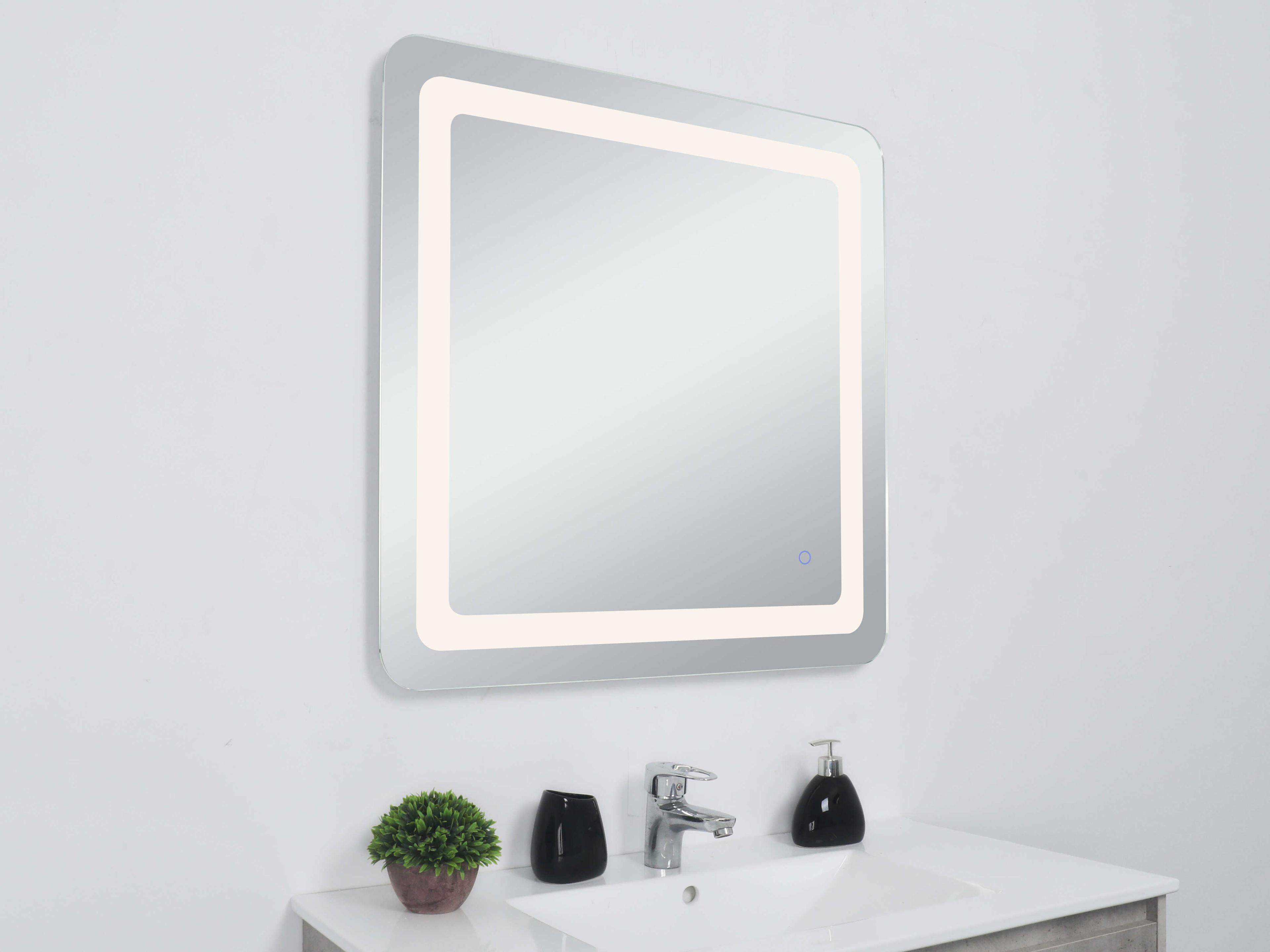 Elegant Lighting Genesis Square Wall Mirror