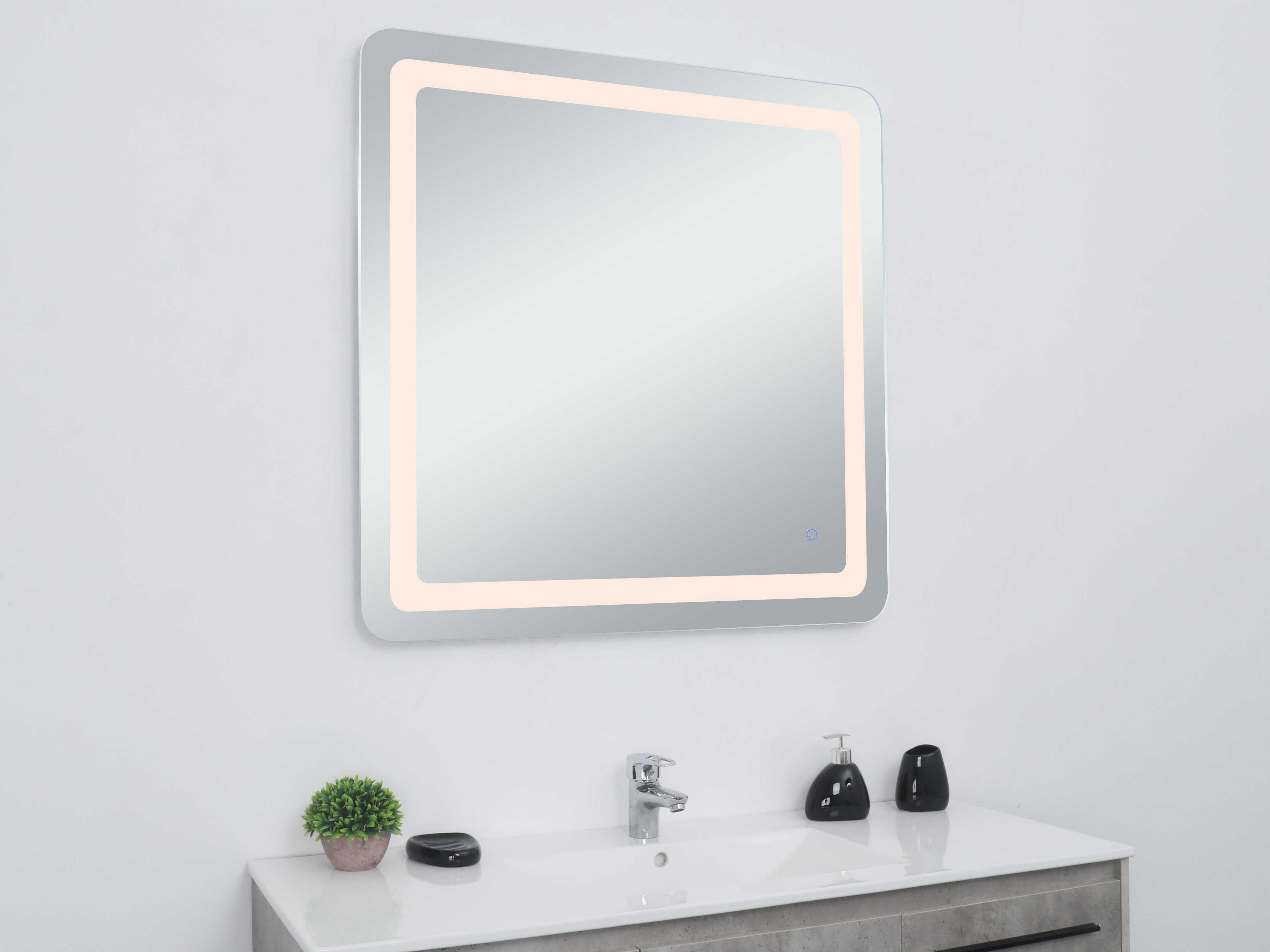 Elegant Lighting Genesis Square Wall Mirror