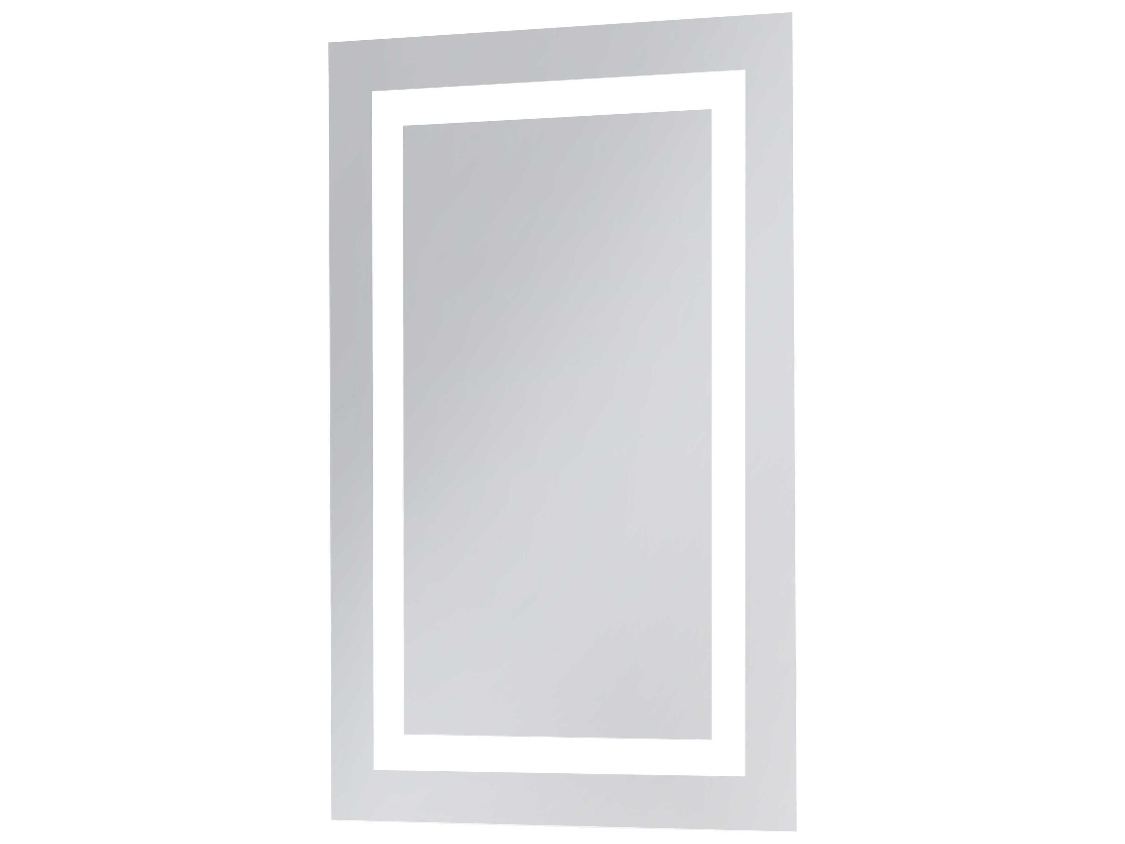 Elegant Lighting Nova Glossy White 5000K LED Rectangular Wall Mirror