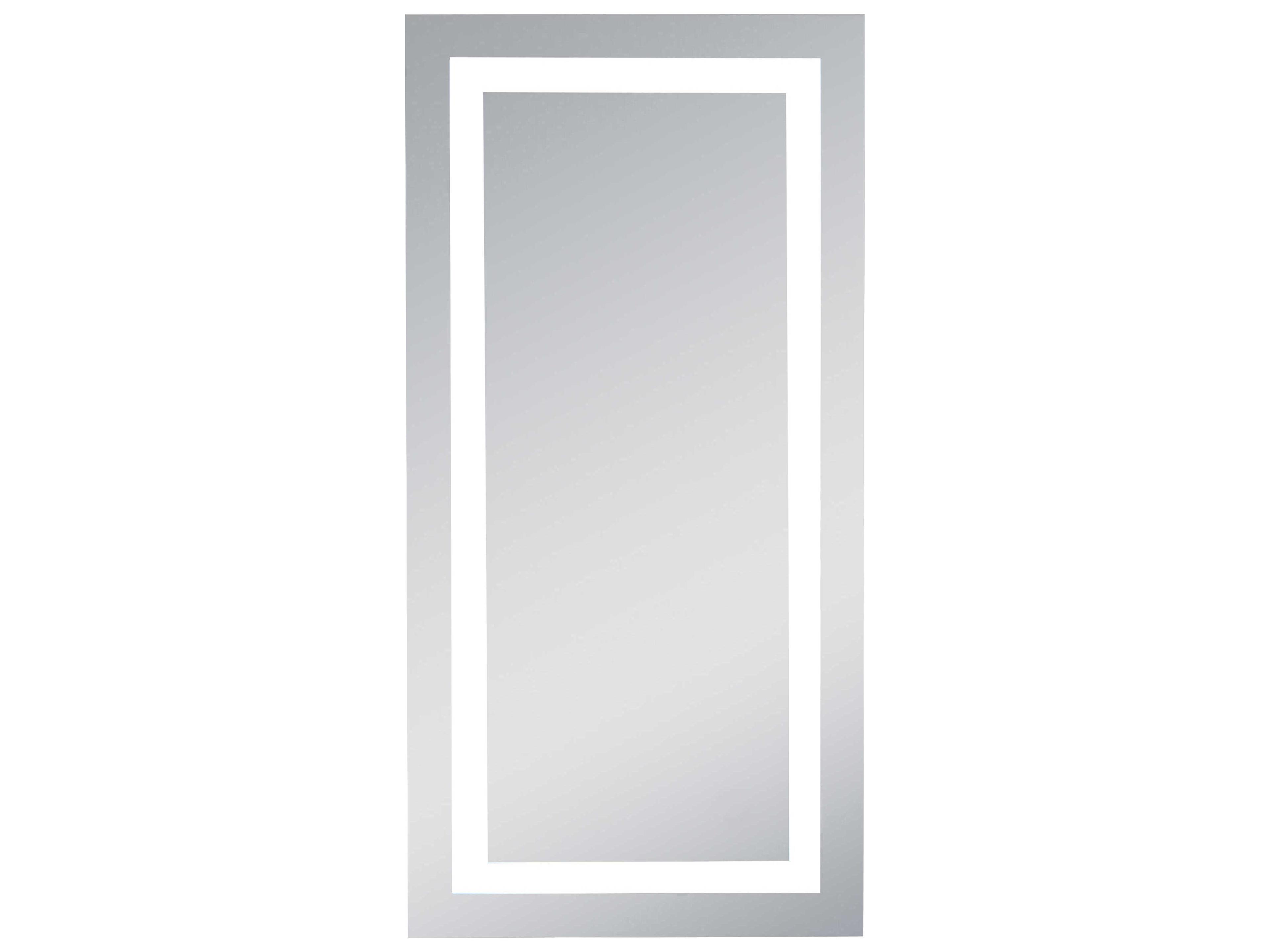 Elegant Lighting Nova Glossy White 5000K LED Rectangular Wall Mirror