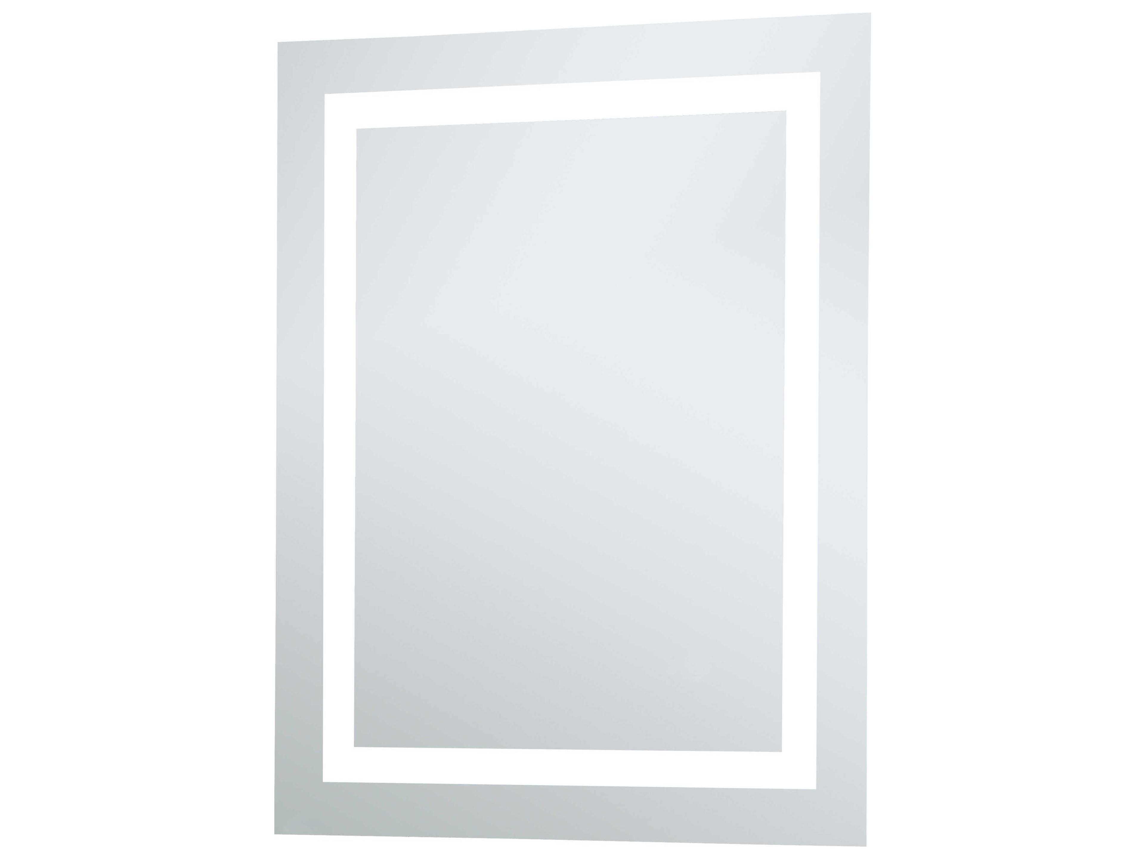 Elegant Lighting Nova Glossy White 5000K LED Rectangular Wall Mirror