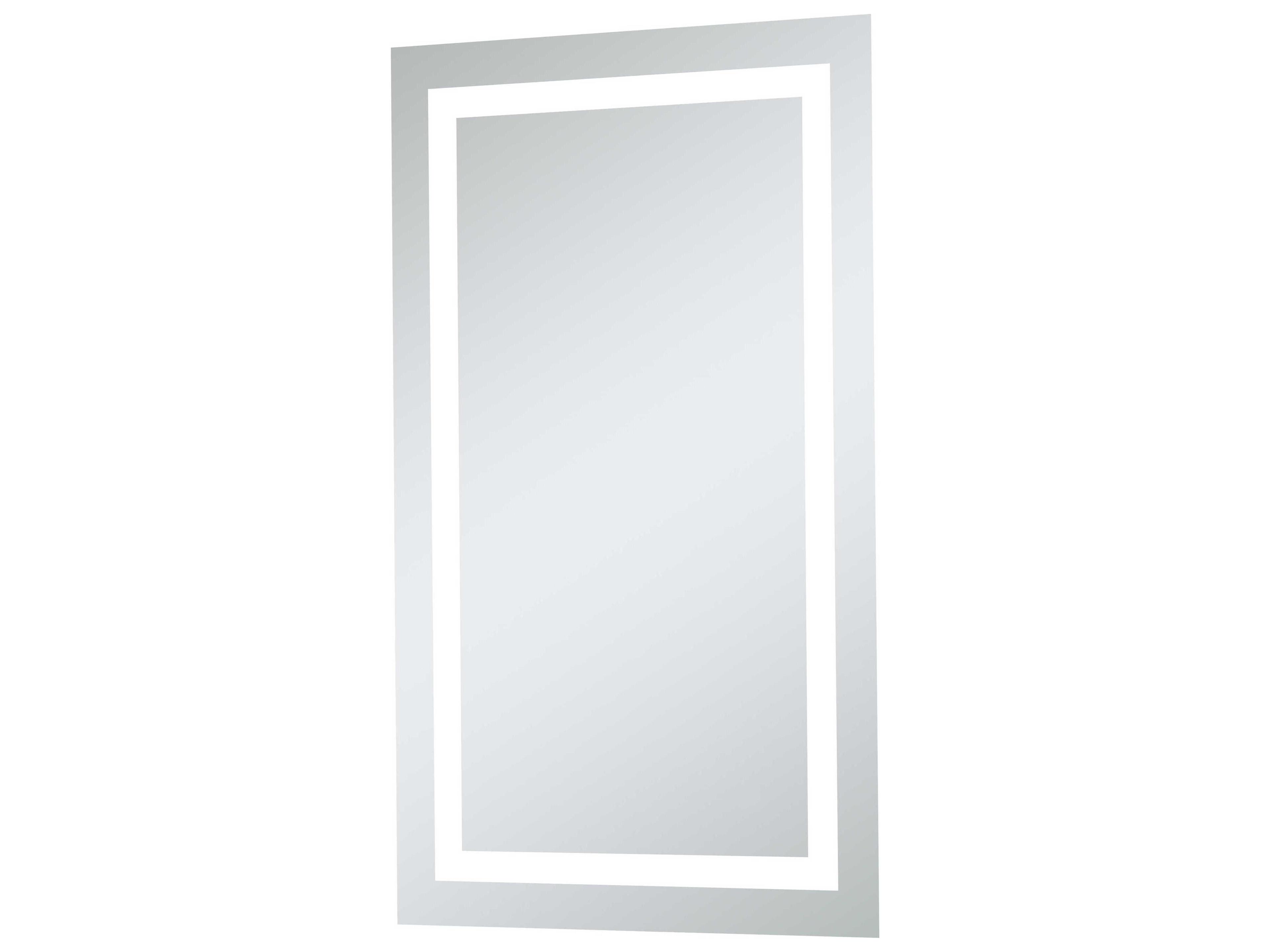Elegant Lighting Nova Glossy White 5000K LED Rectangular Wall Mirror