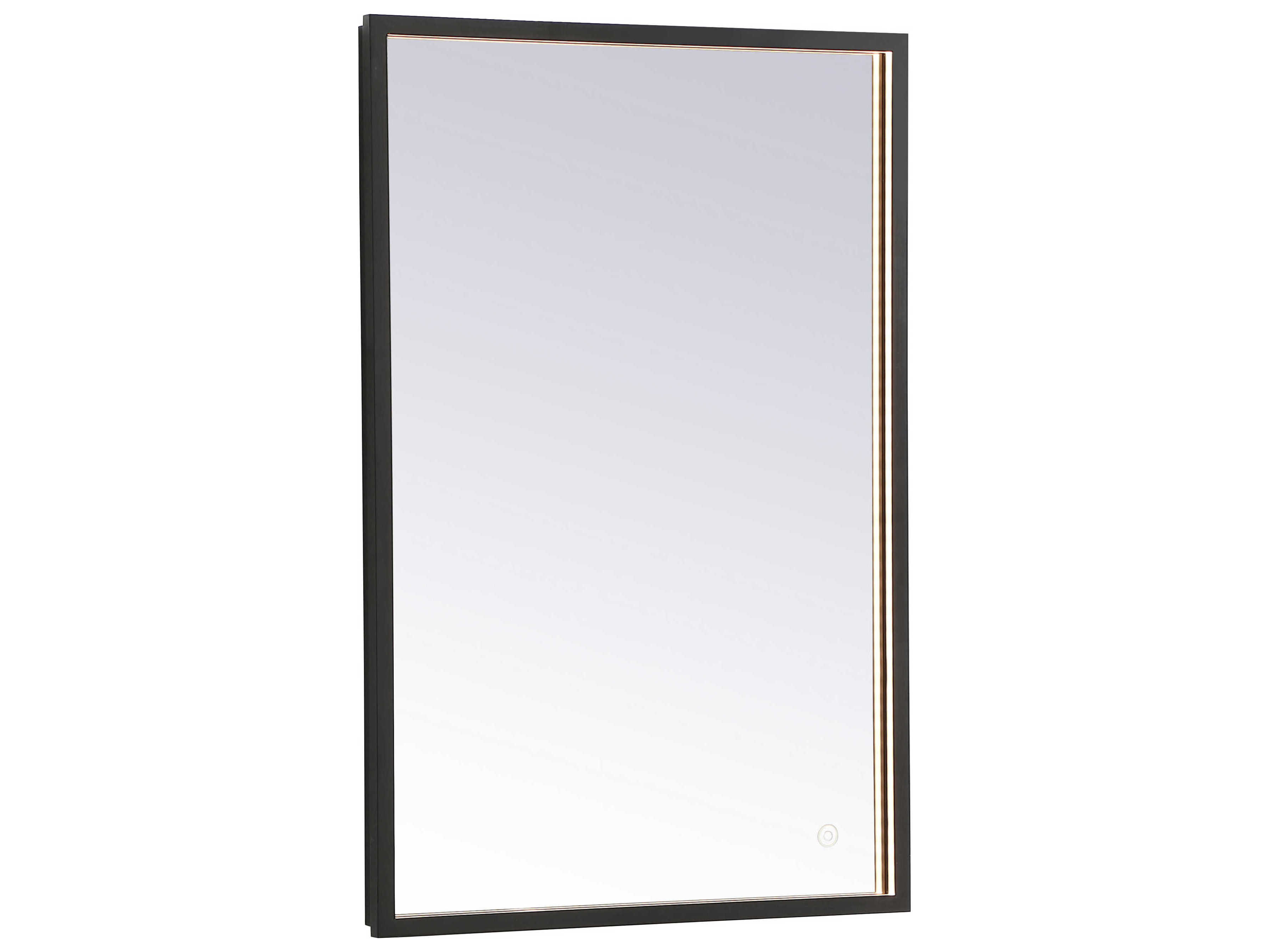 Elegant Lighting Pier Black Rectangular LED Wall Mirror