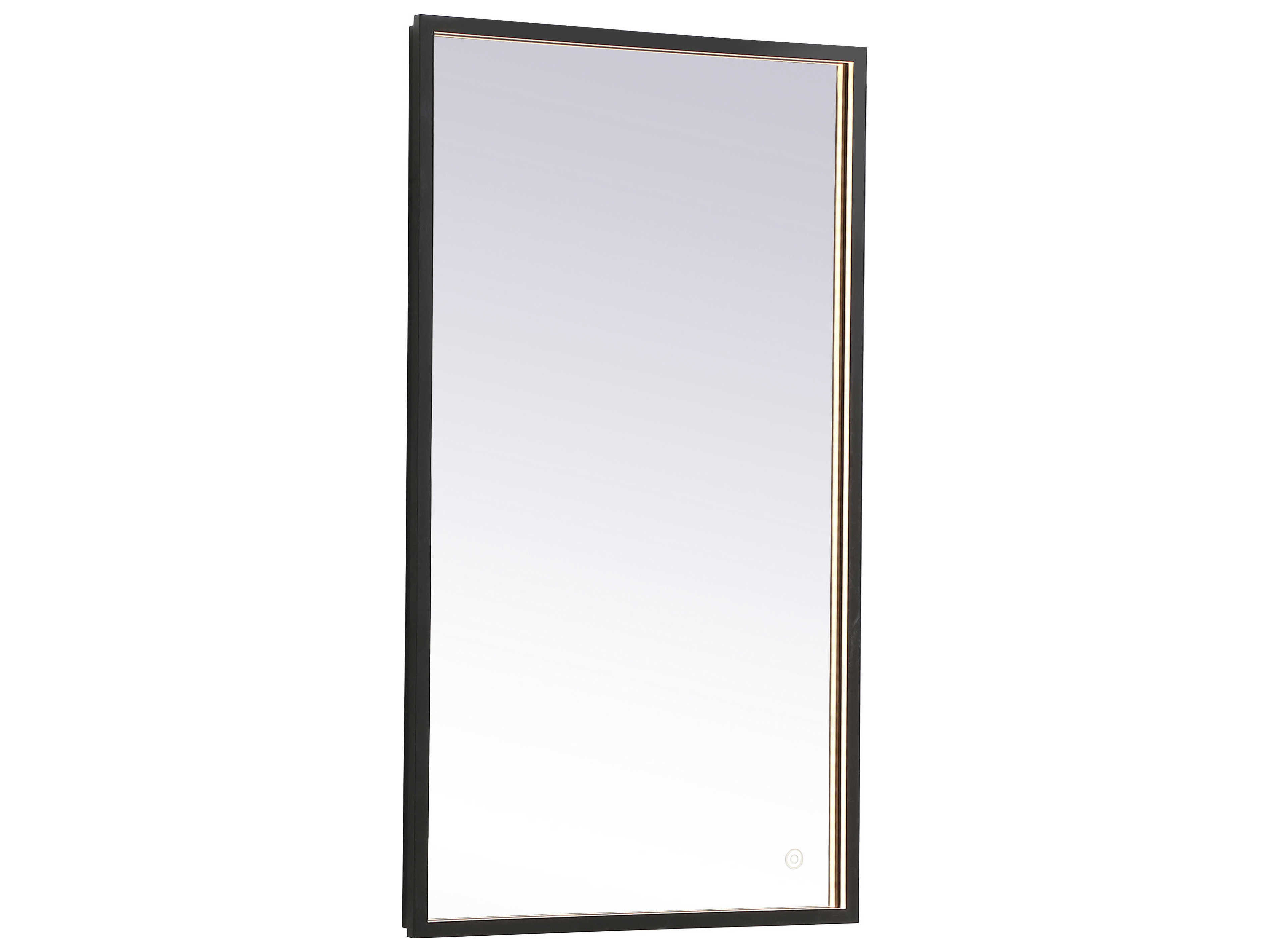 Elegant Lighting Pier Black Rectangular LED Wall Mirror