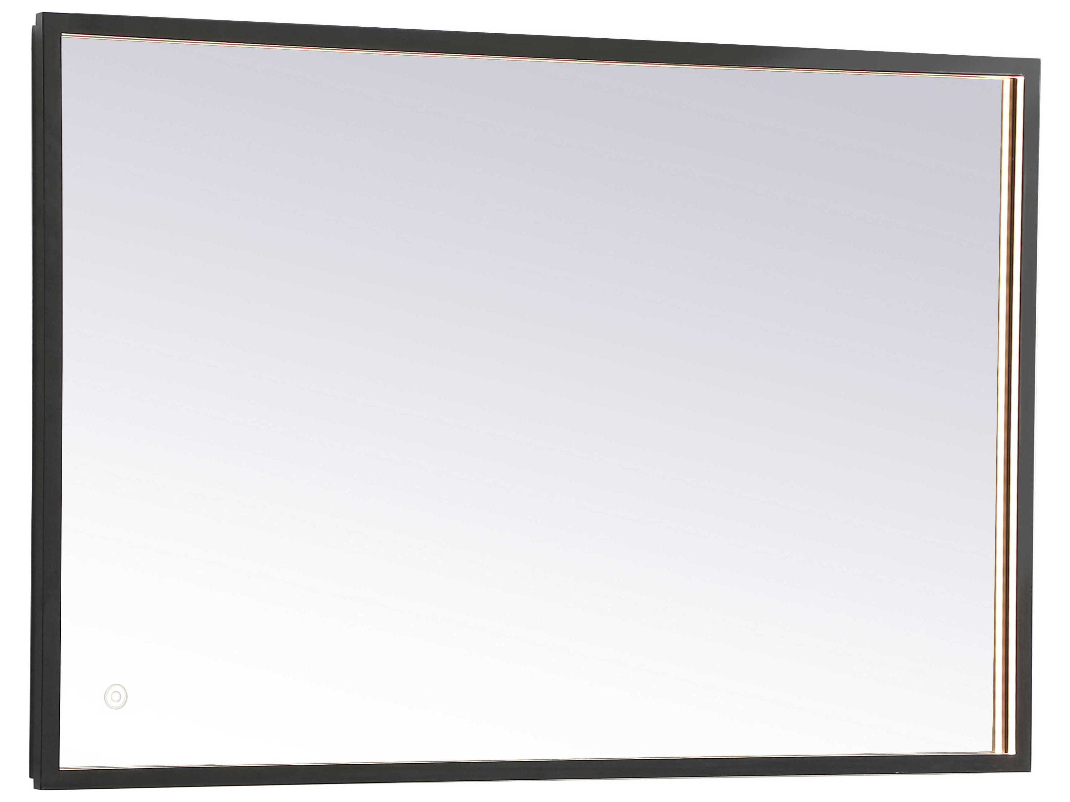 Elegant Lighting Pier Black Rectangular LED Wall Mirror