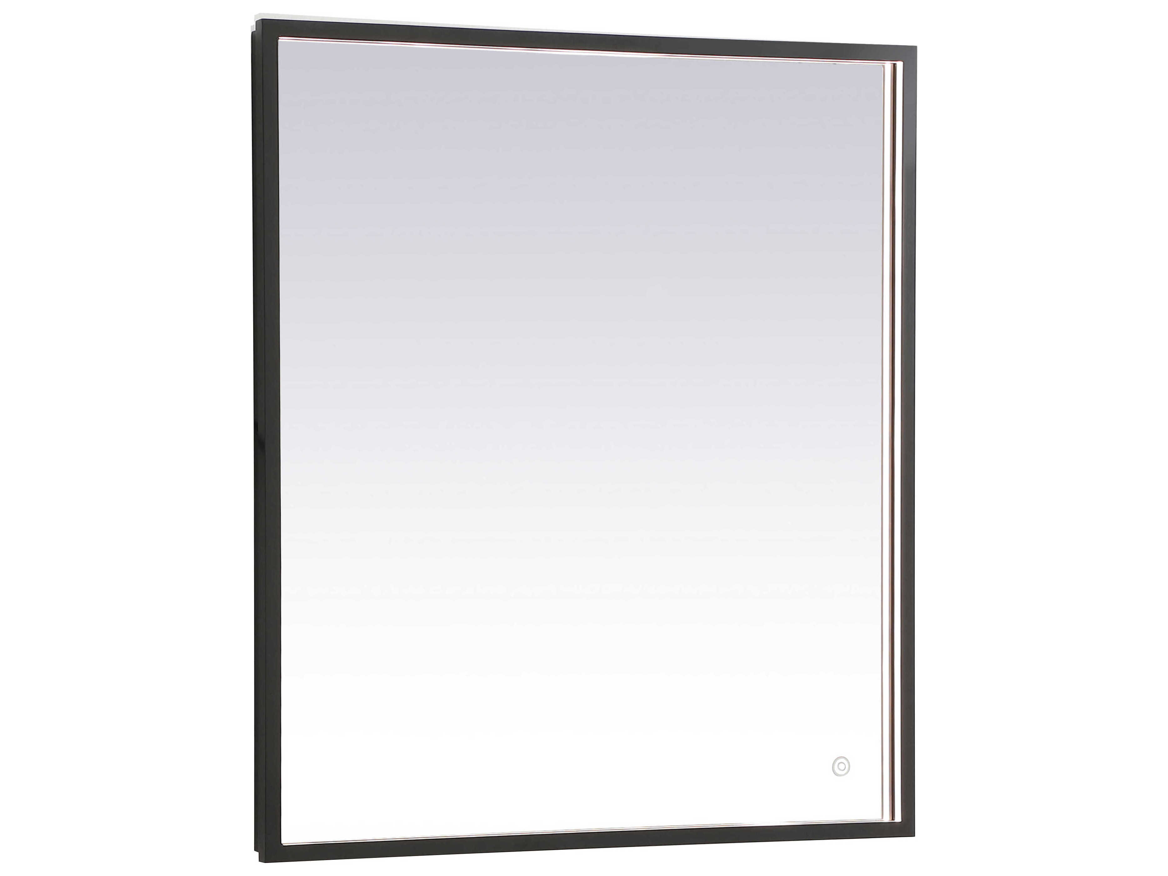 Elegant Lighting Pier Black Rectangular LED Wall Mirror