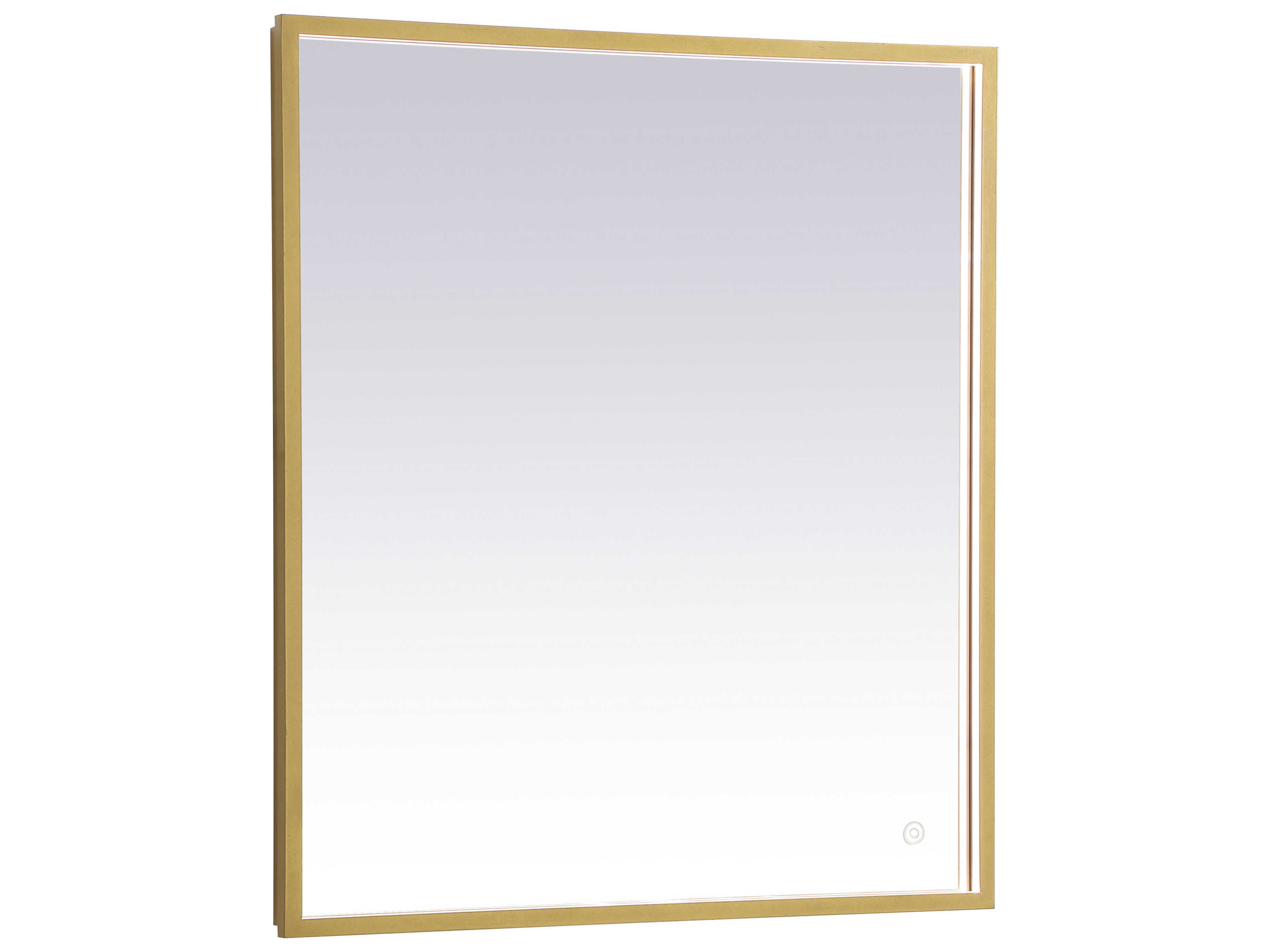 Elegant Lighting Pier Brass Rectangular LED Wall Mirror