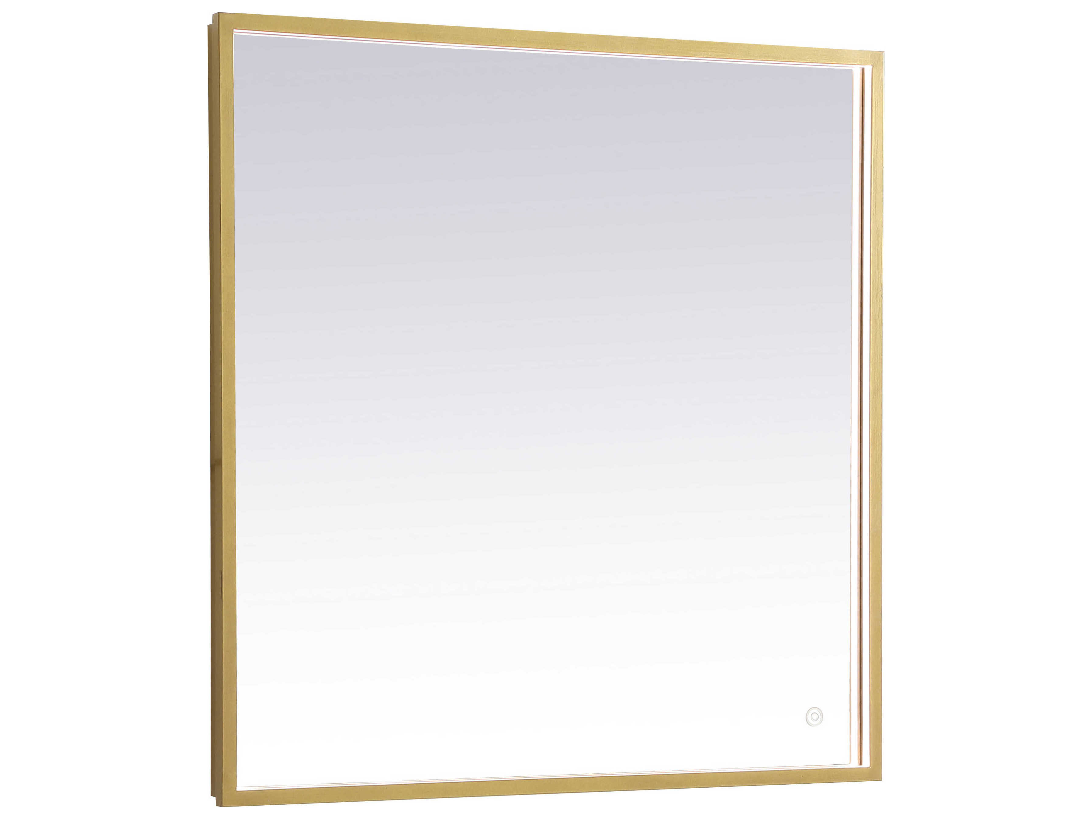 Elegant Lighting Pier Brass Rectangular LED Wall Mirror