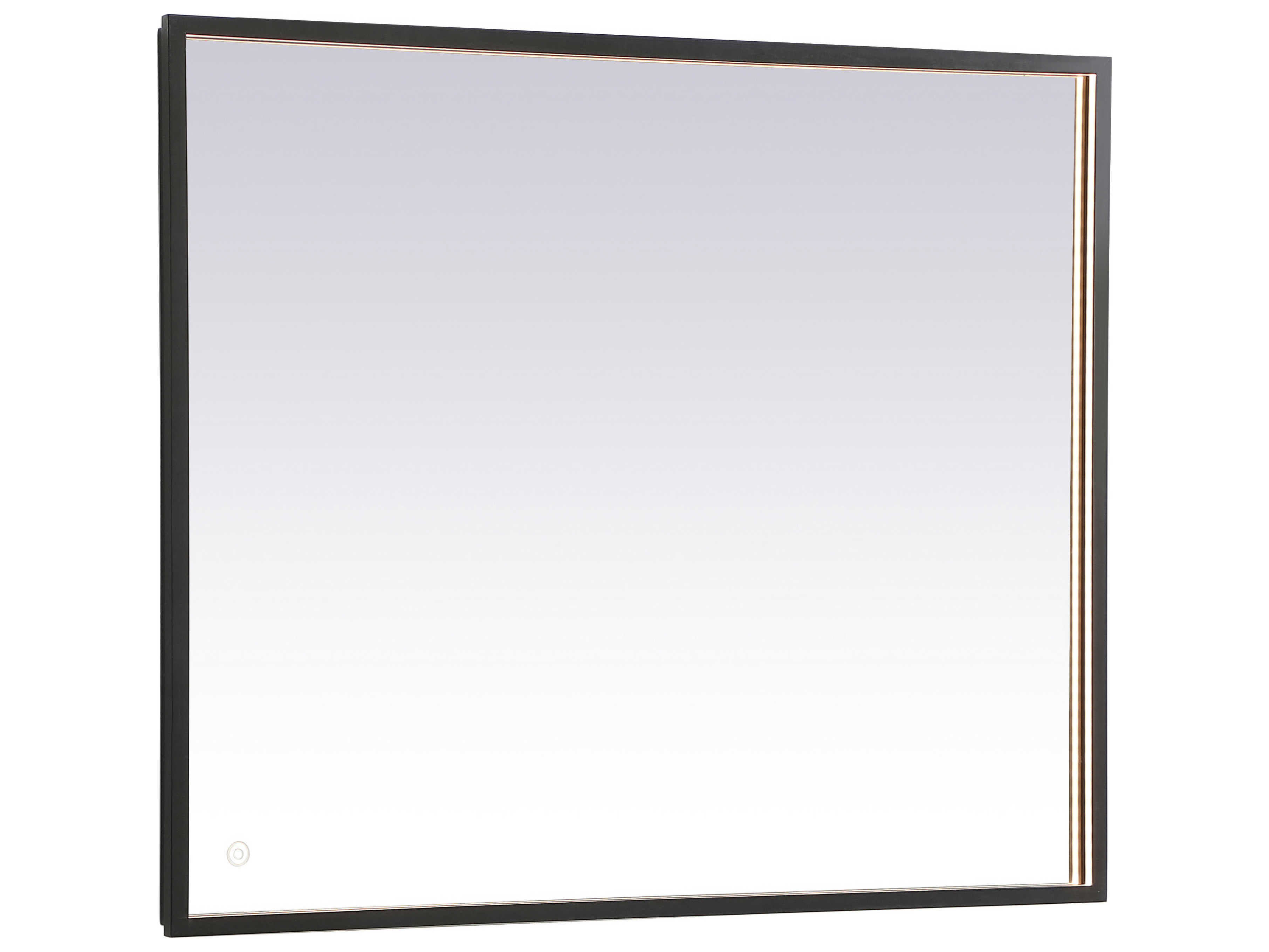 Elegant Lighting Pier Black Rectangular LED Wall Mirror
