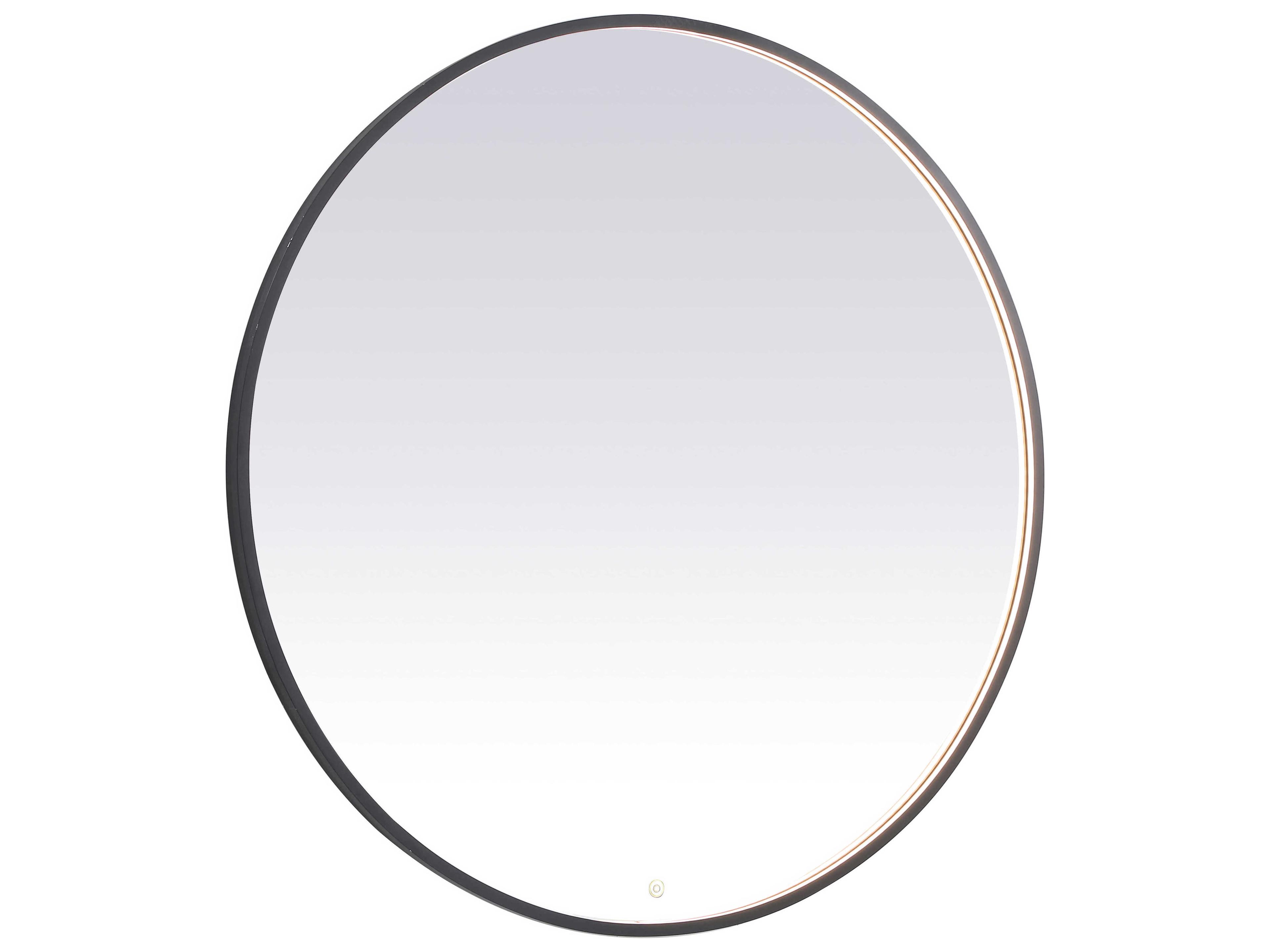 Elegant Lighting Pier Black Oval LED Wall Mirror
