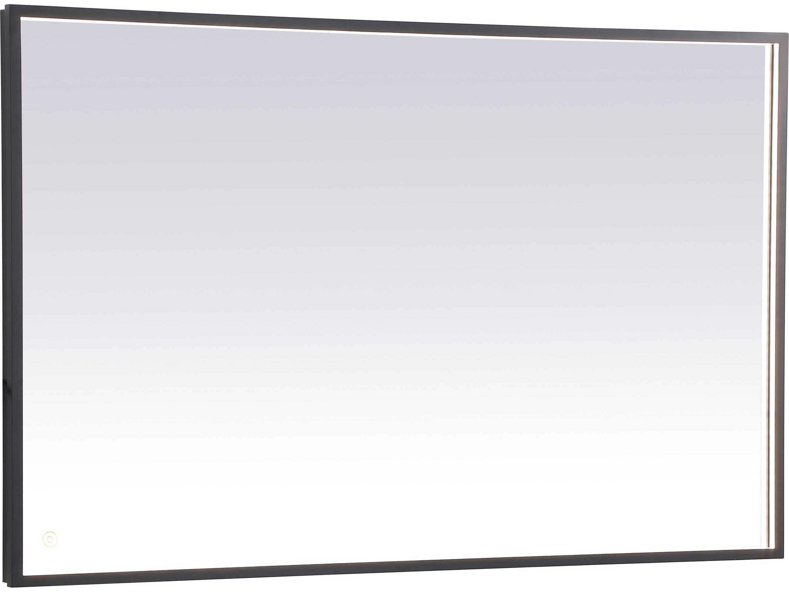 Elegant Lighting Pier Black Rectangular LED Wall Mirror