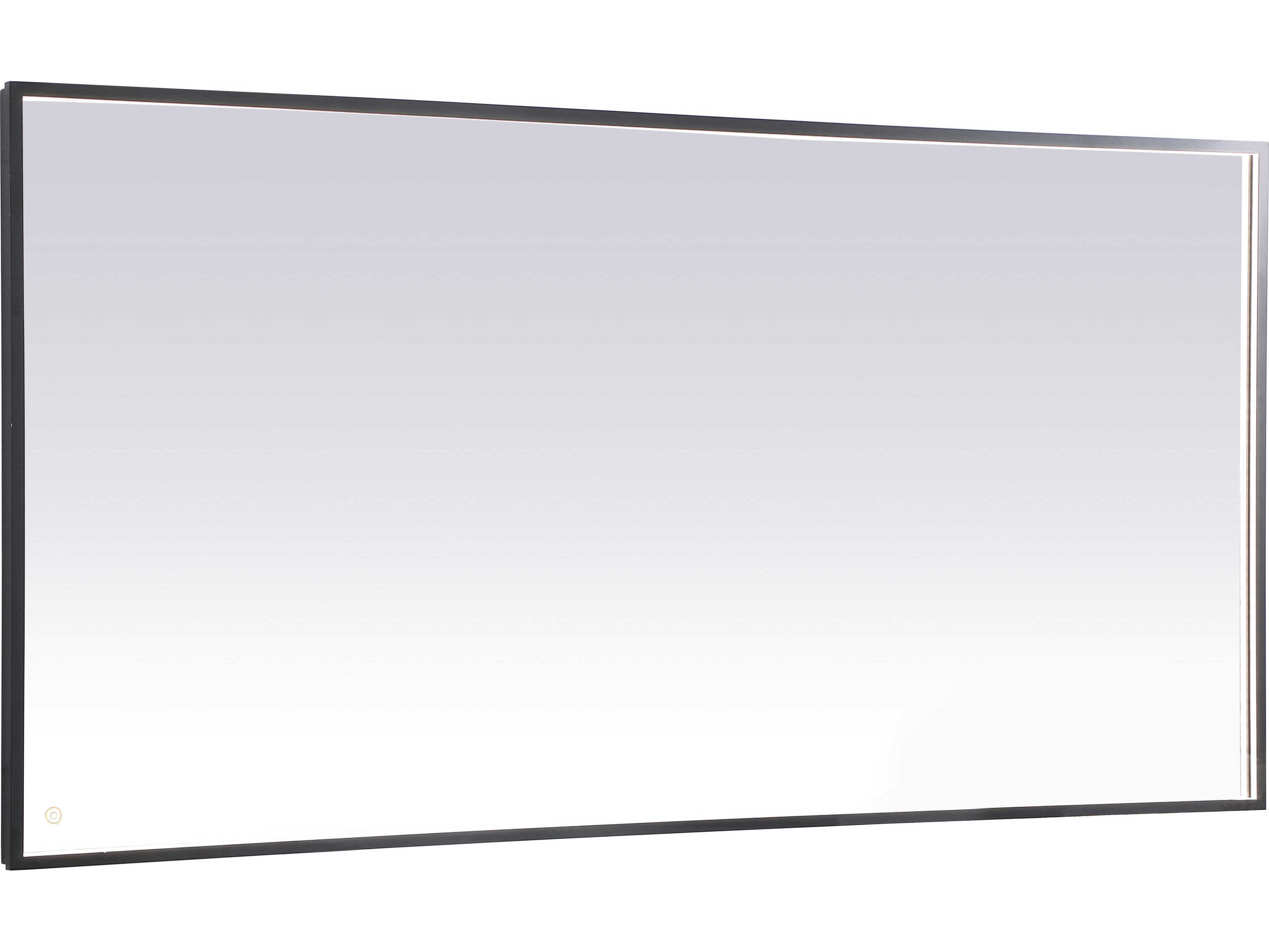 Elegant Lighting Pier Black Rectangular LED Wall Mirror