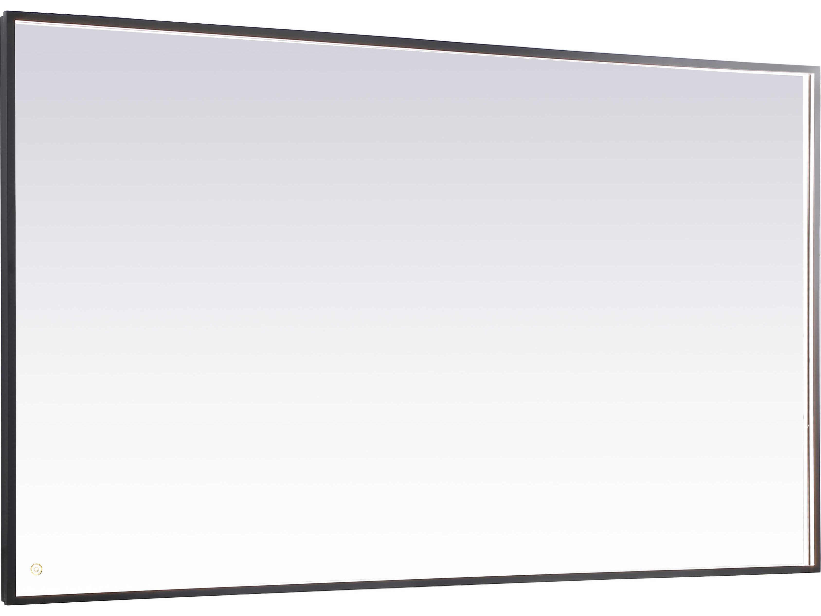 Elegant Lighting Pier Black Rectangular LED Wall Mirror