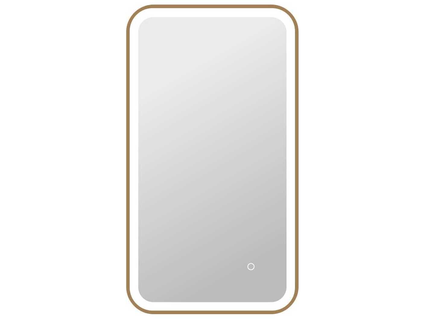 Elegant Lighting Harmoni Satin Gold Rectangular Wall Mirror