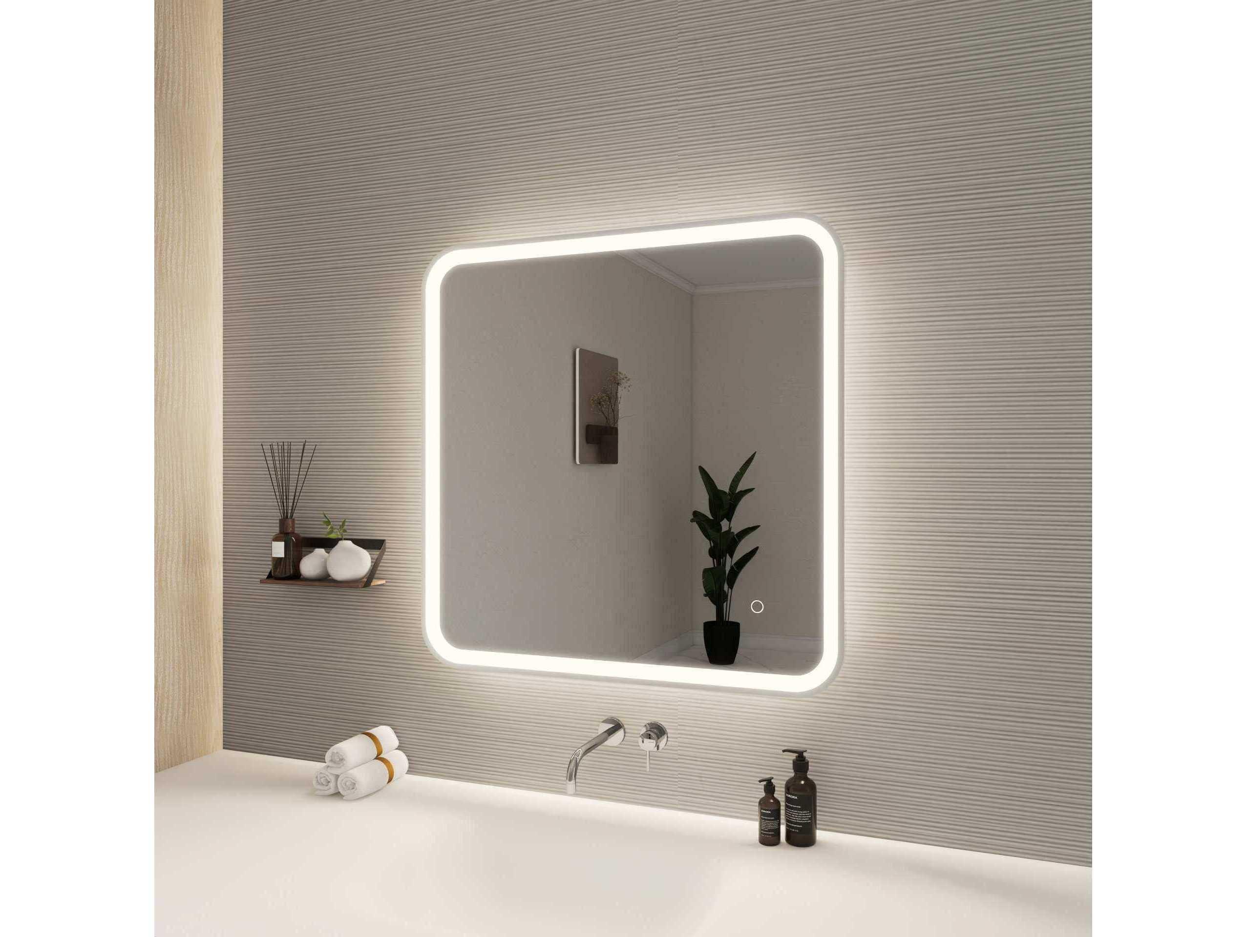 Elegant Lighting Harmoni Silver Square Wall Mirror