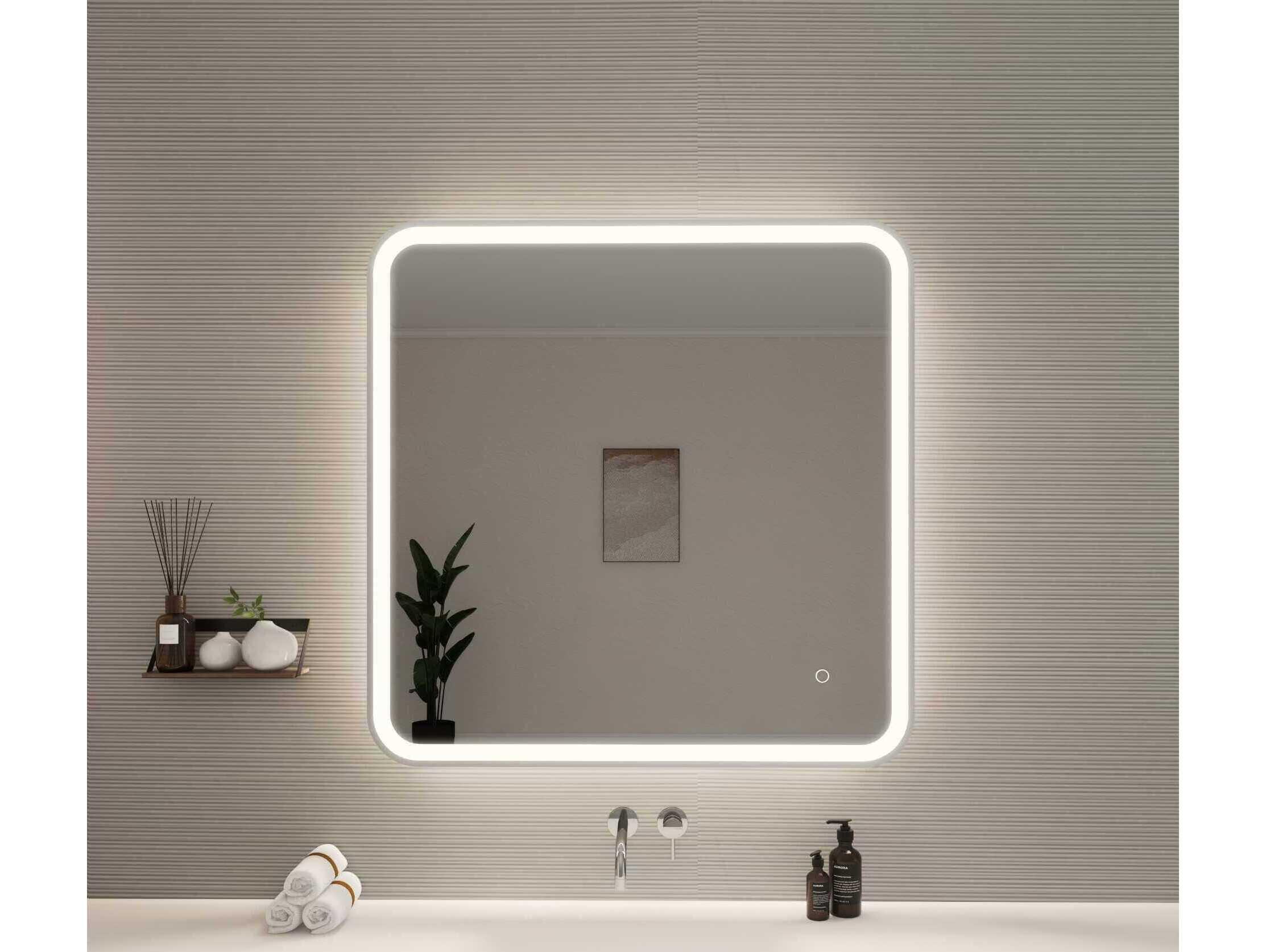 Elegant Lighting Harmoni Silver Square Wall Mirror
