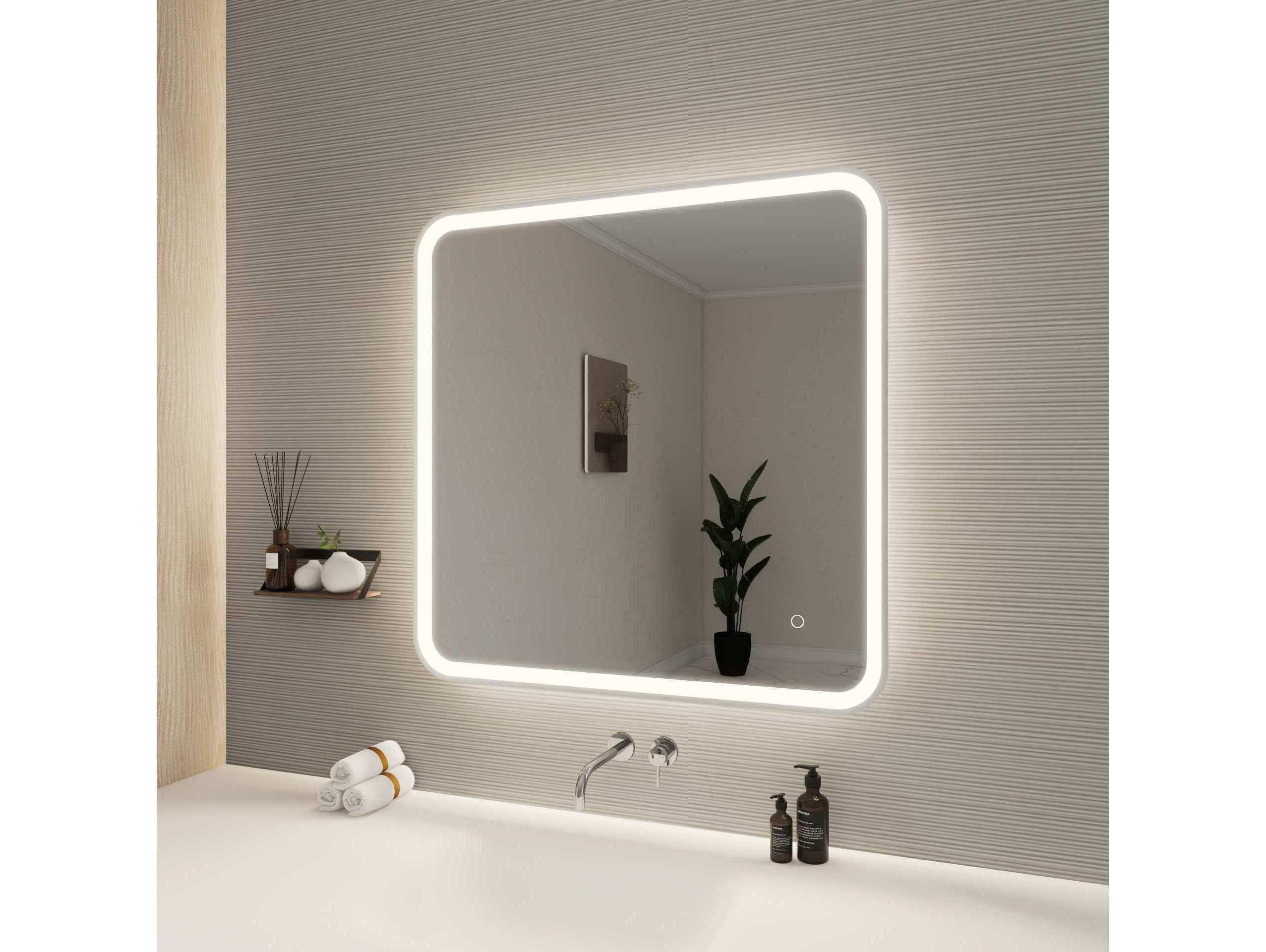 Elegant Lighting Harmoni Silver Square Wall Mirror