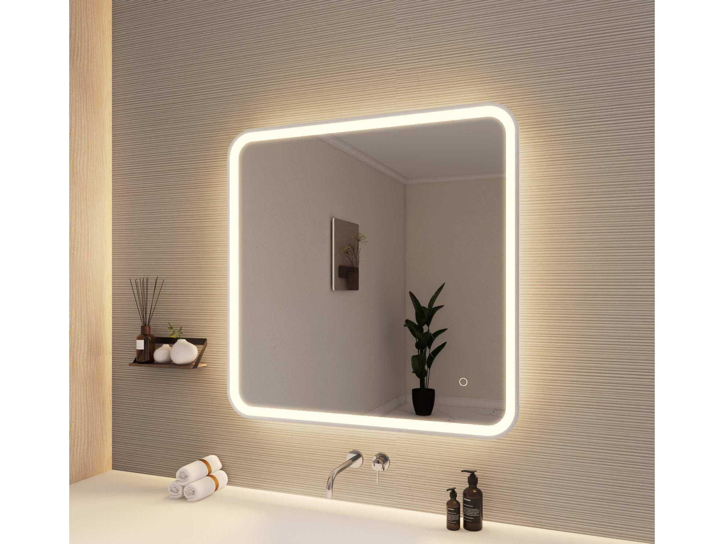 Elegant Lighting Harmoni Silver Square Wall Mirror