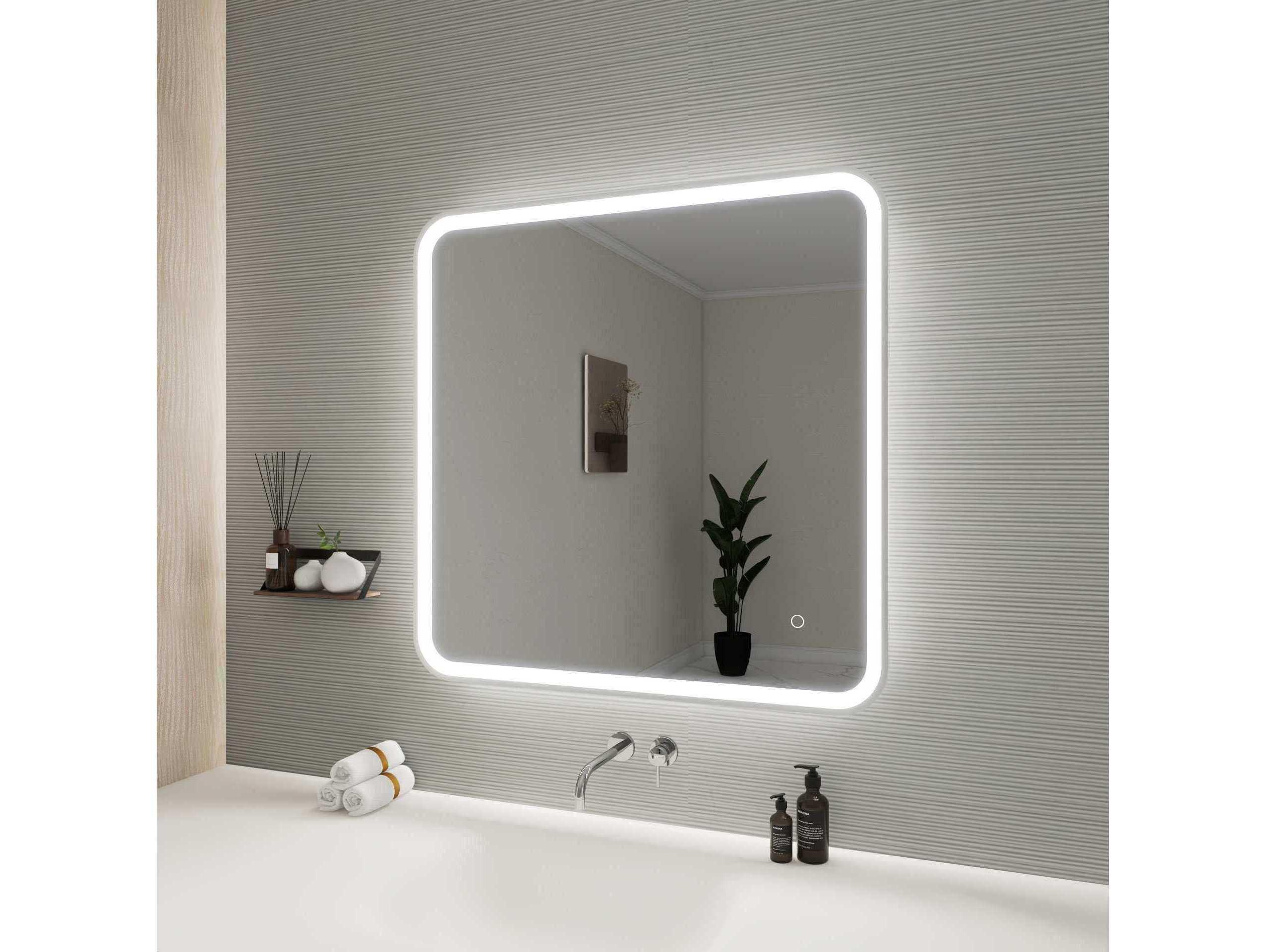 Elegant Lighting Harmoni Silver Square Wall Mirror