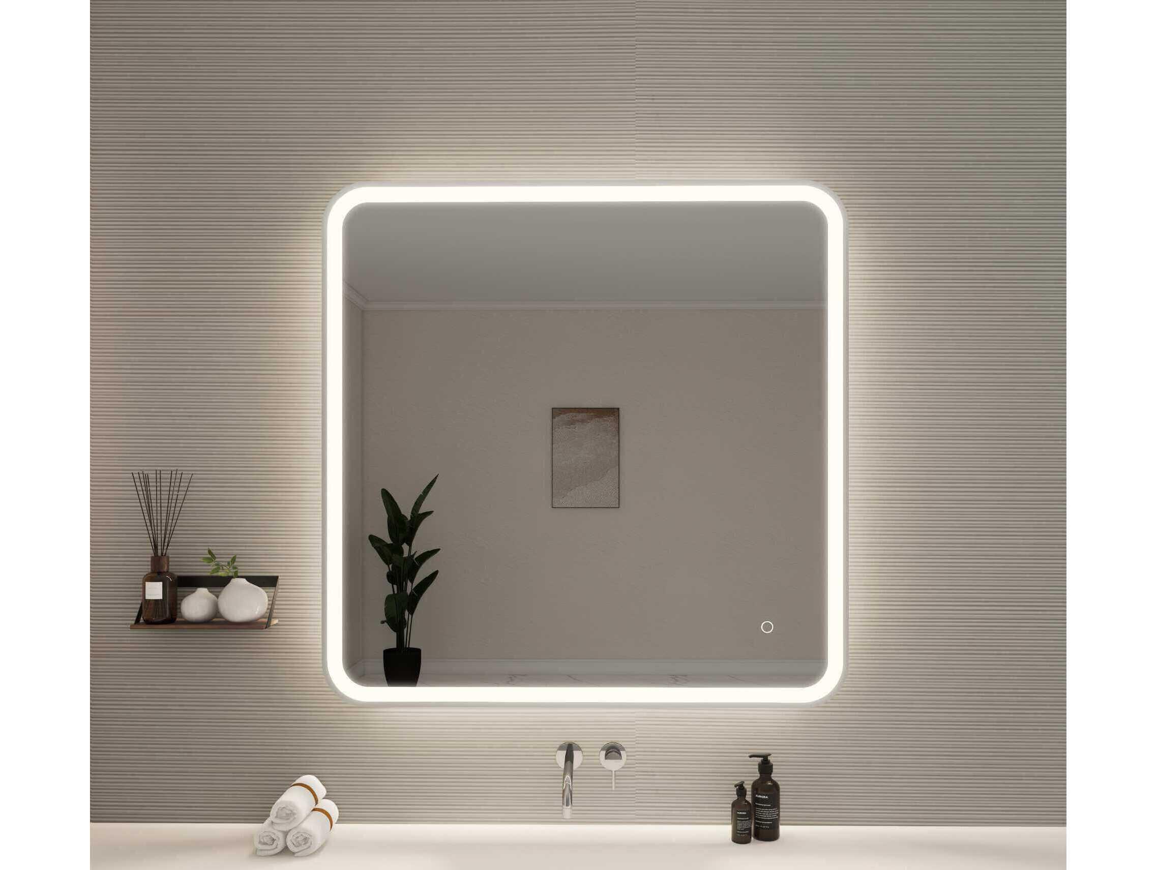 Elegant Lighting Harmoni Silver Square Wall Mirror